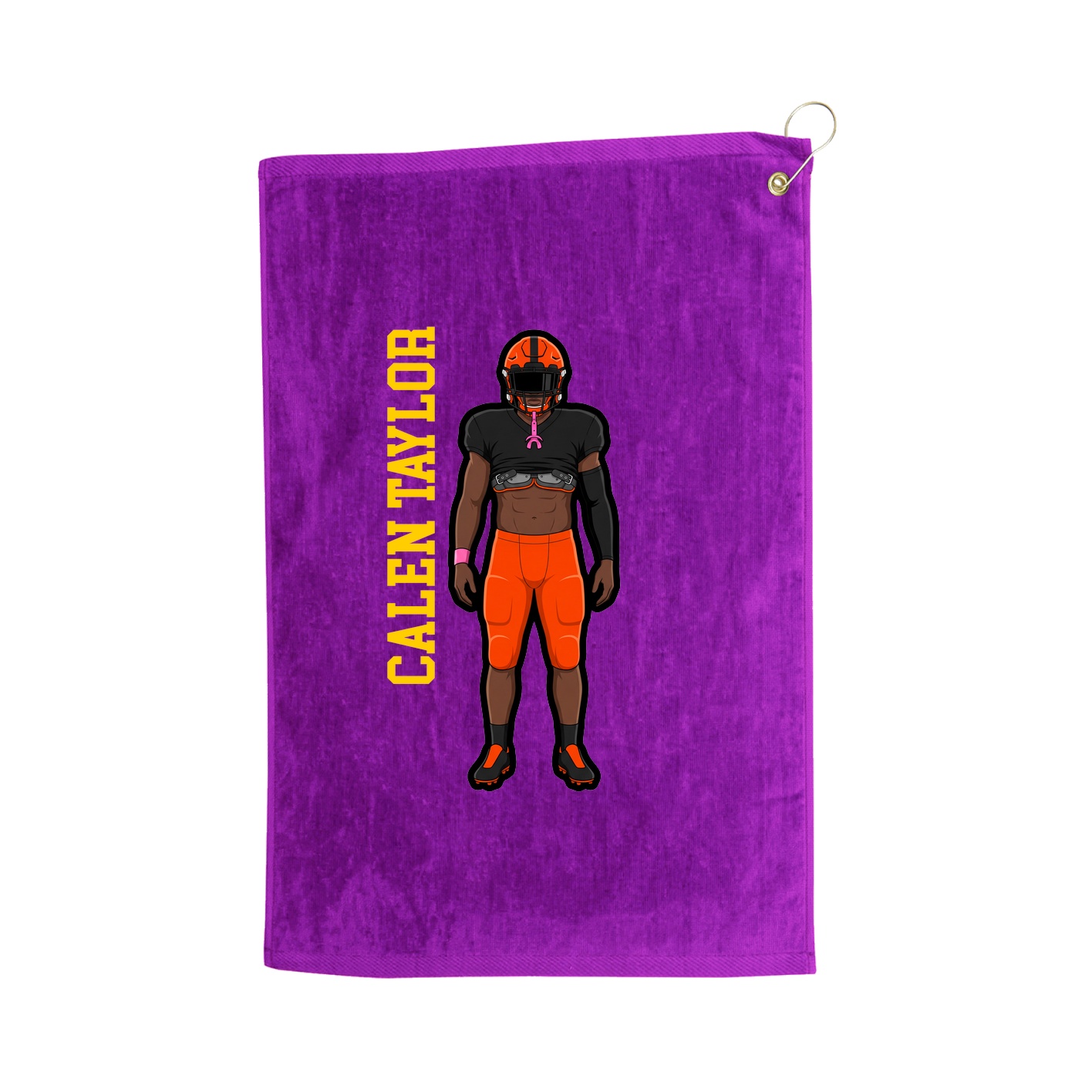 Golf Towel — Name Vertical in Purple