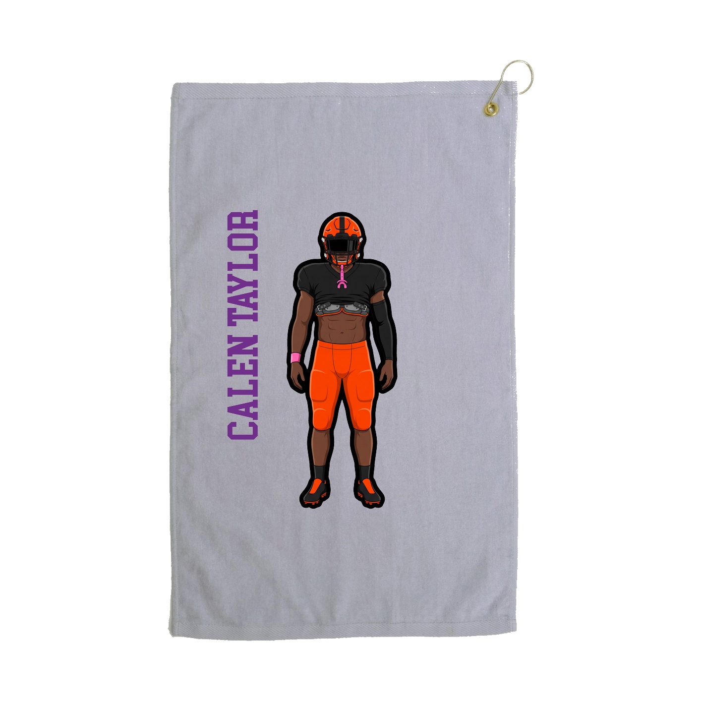 Golf Towel — Name Vertical in Grey