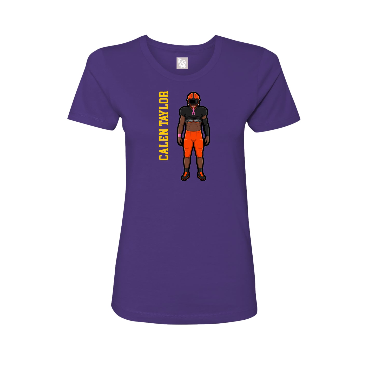 Fitted Women's Tee — Name Vertical in Purple