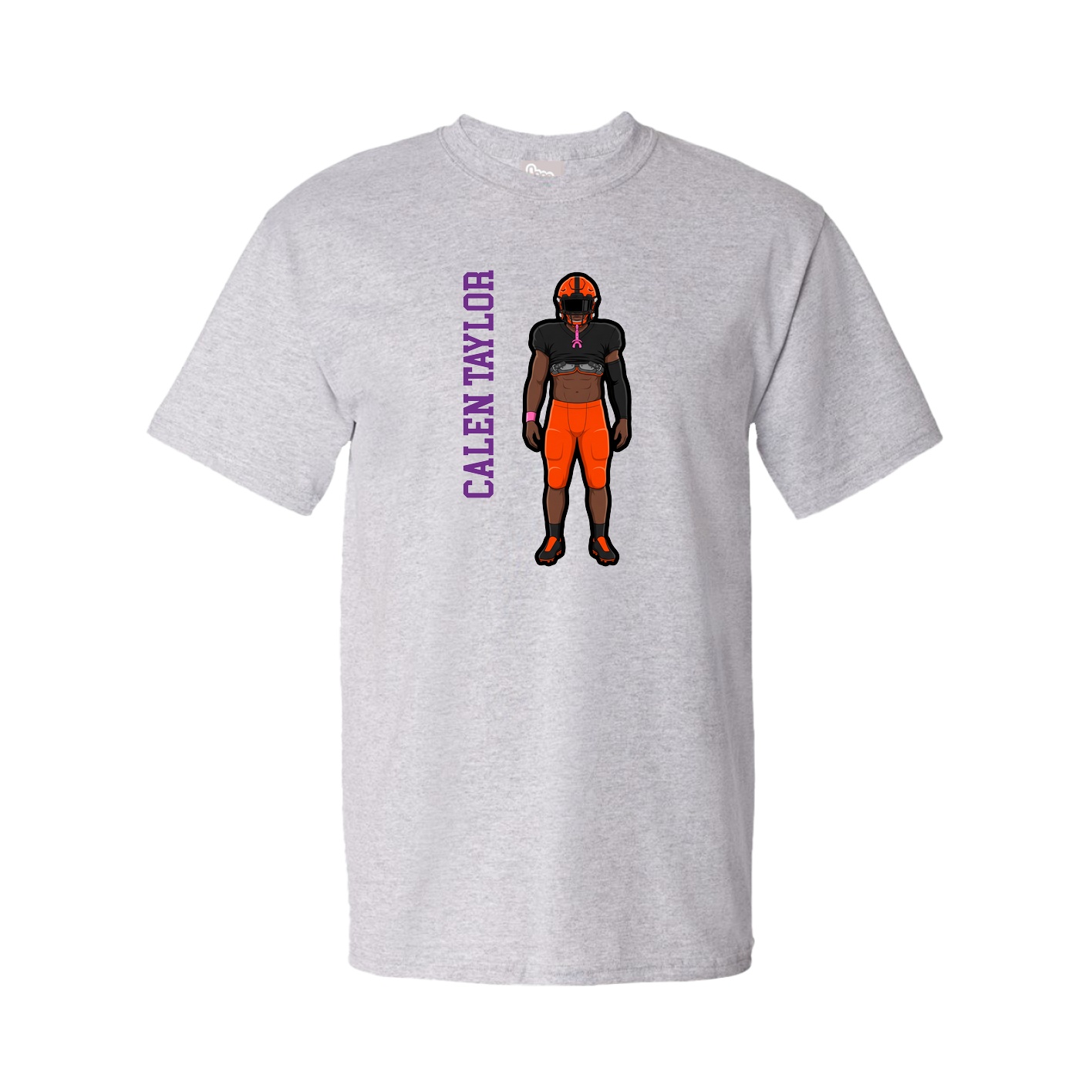 Youth Tee — Name Vertical in Grey