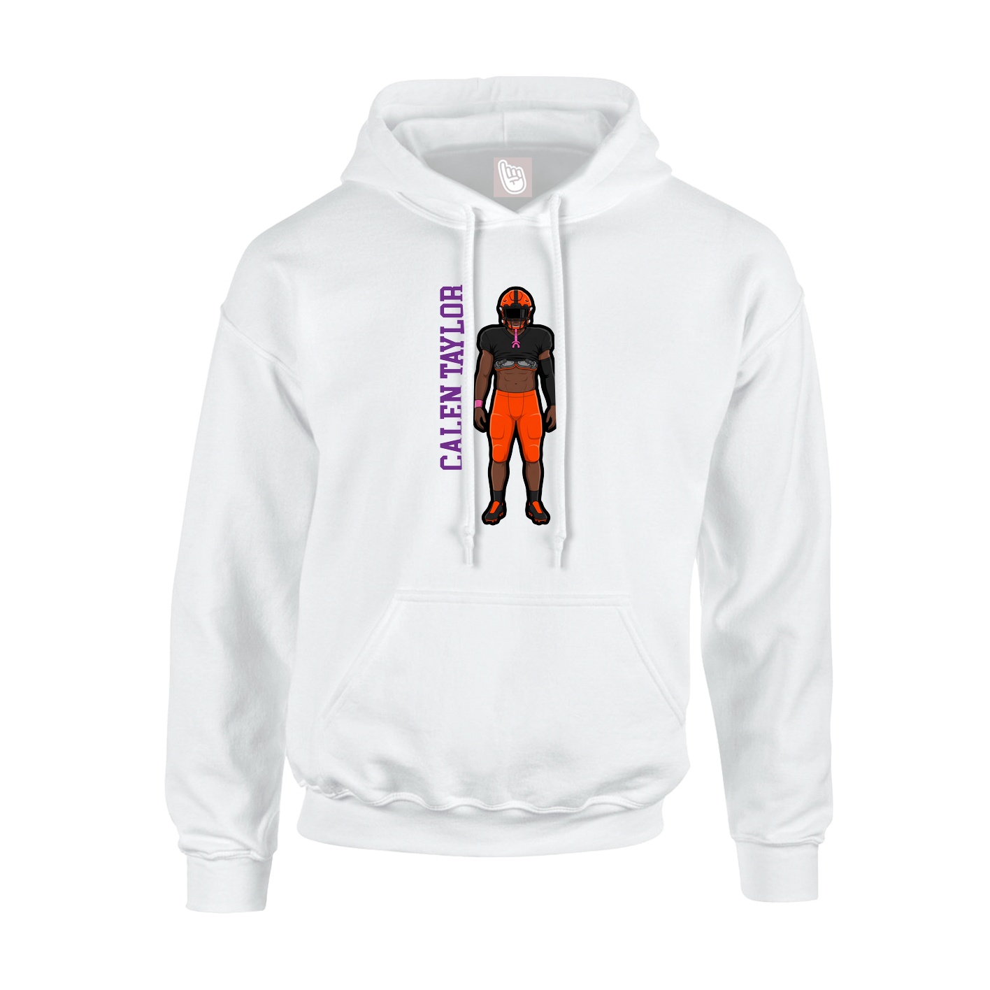 Hoodie — Name Vertical in White