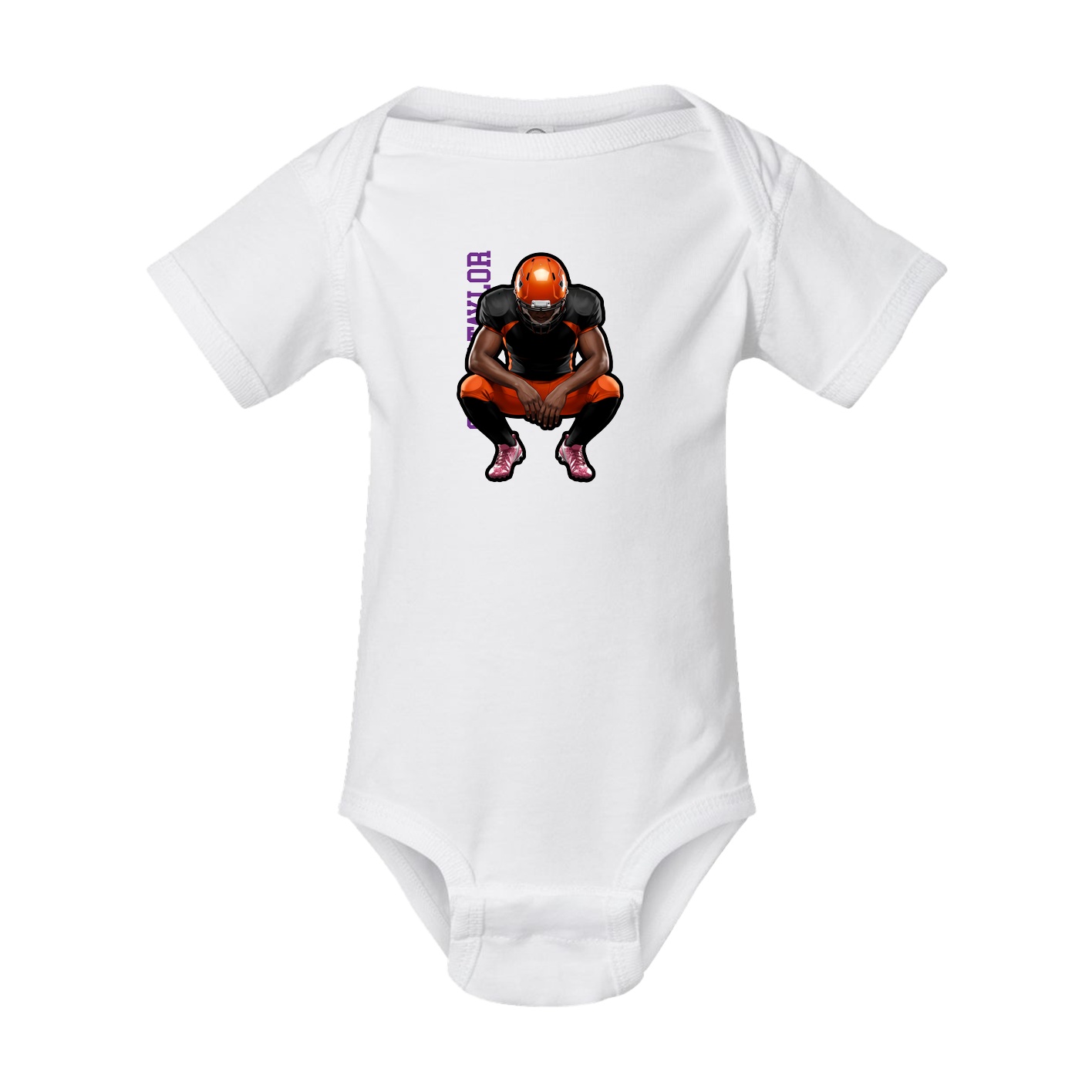 Baby Onesie — Name Vertical in White