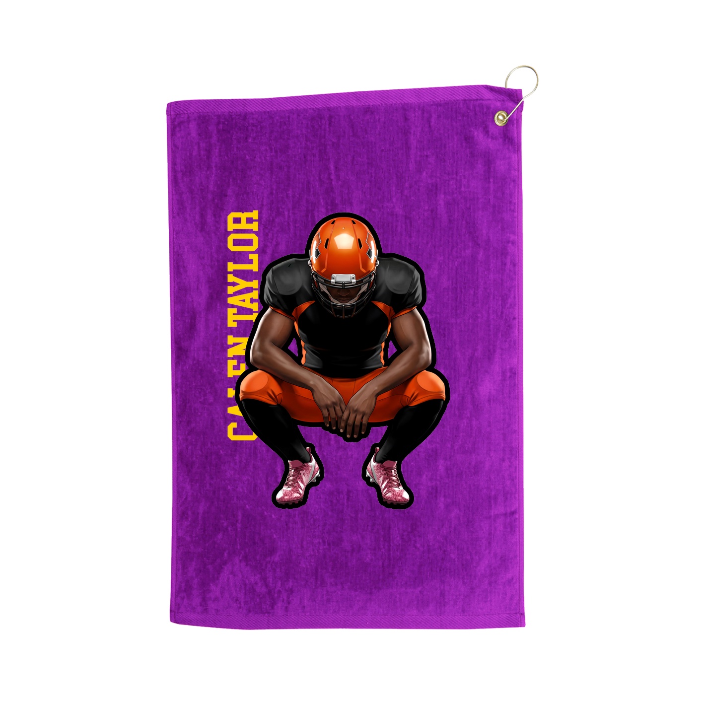 Golf Towel — Name Vertical in Purple
