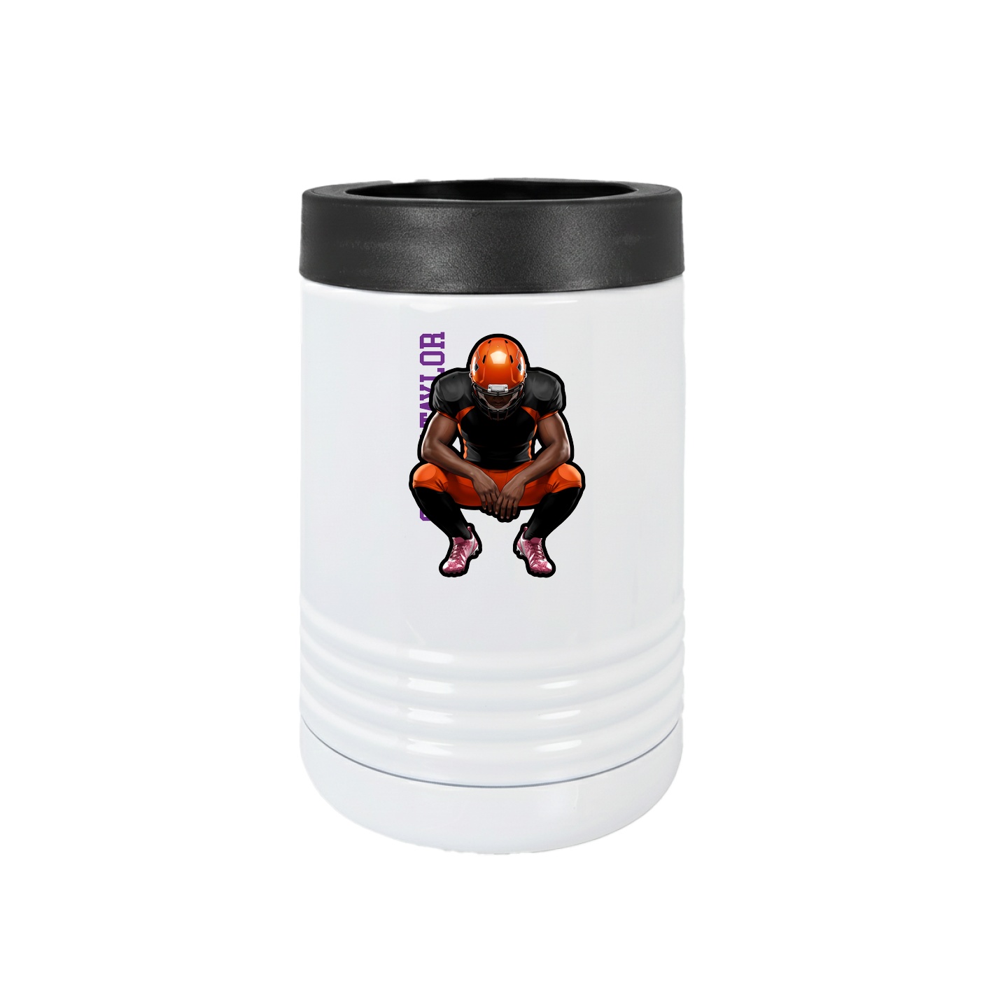 Beverage Holder — Name Vertical in White