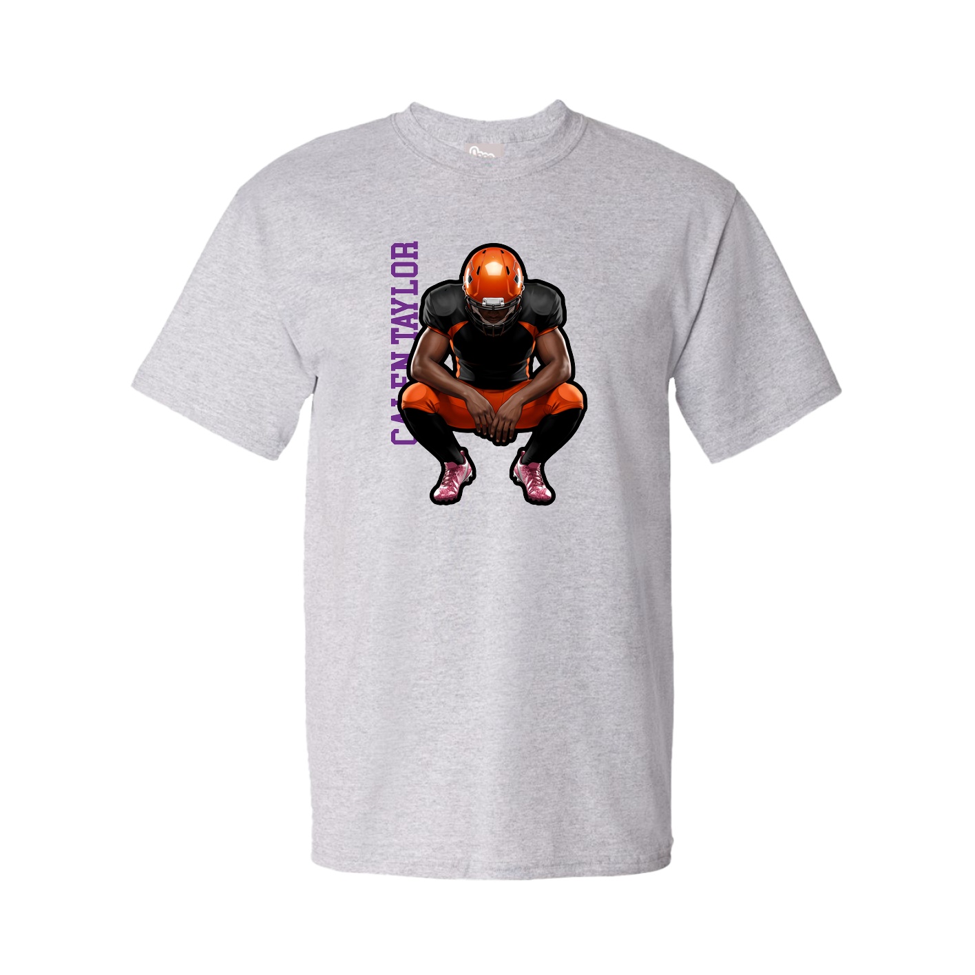 Tee — Name Vertical in Grey