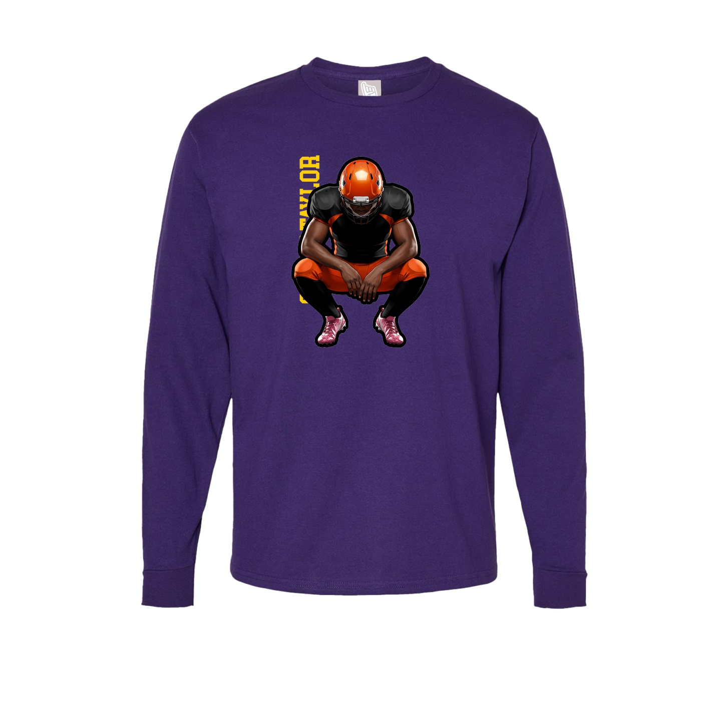 Long Sleeve Tee — Name Vertical in Purple