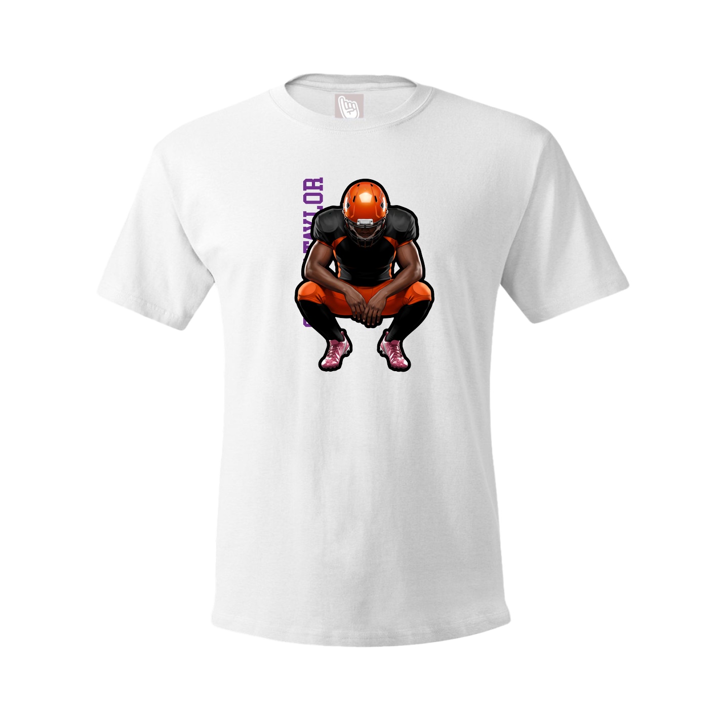 Youth Tee — Name Vertical in White