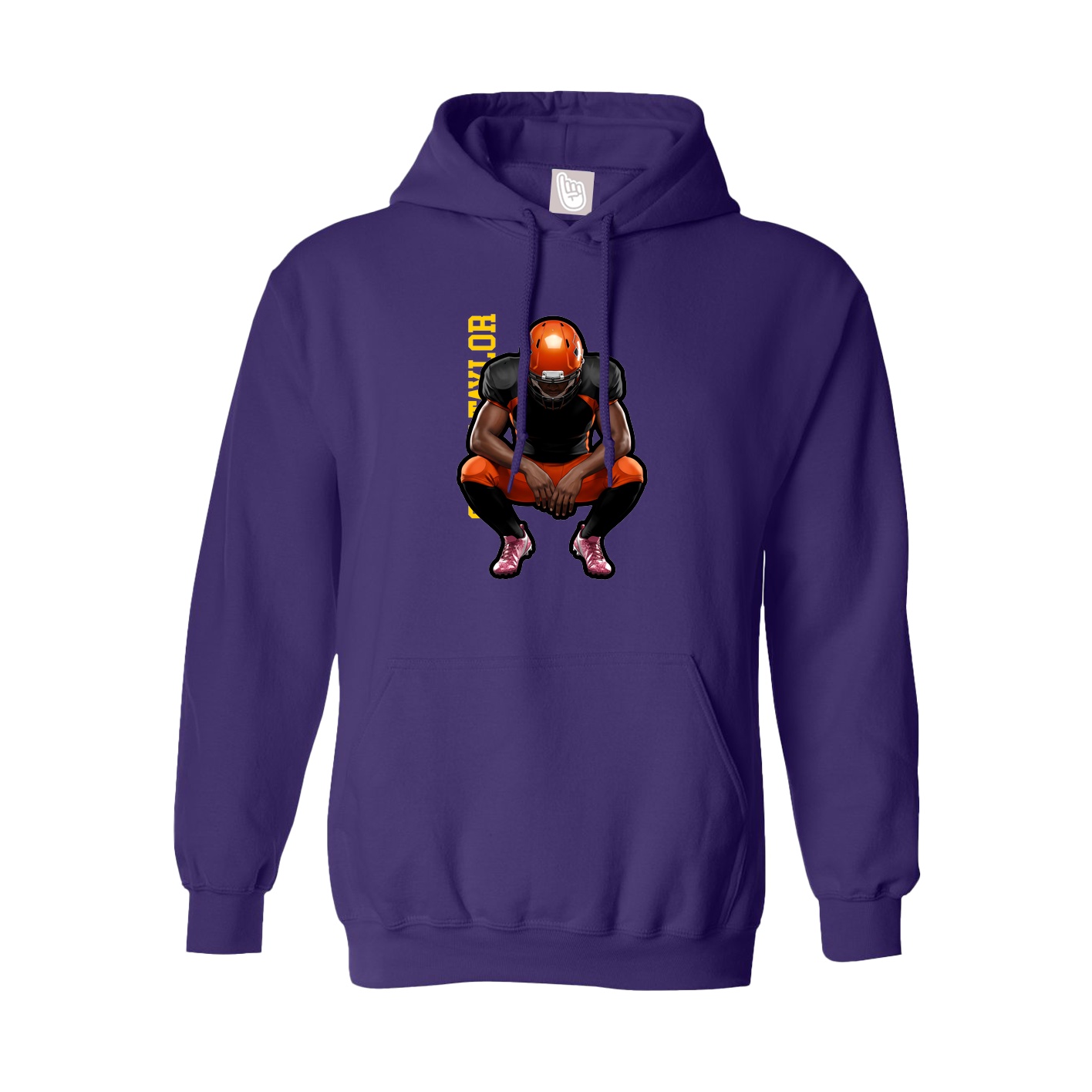 Hoodie — Name Vertical in Purple