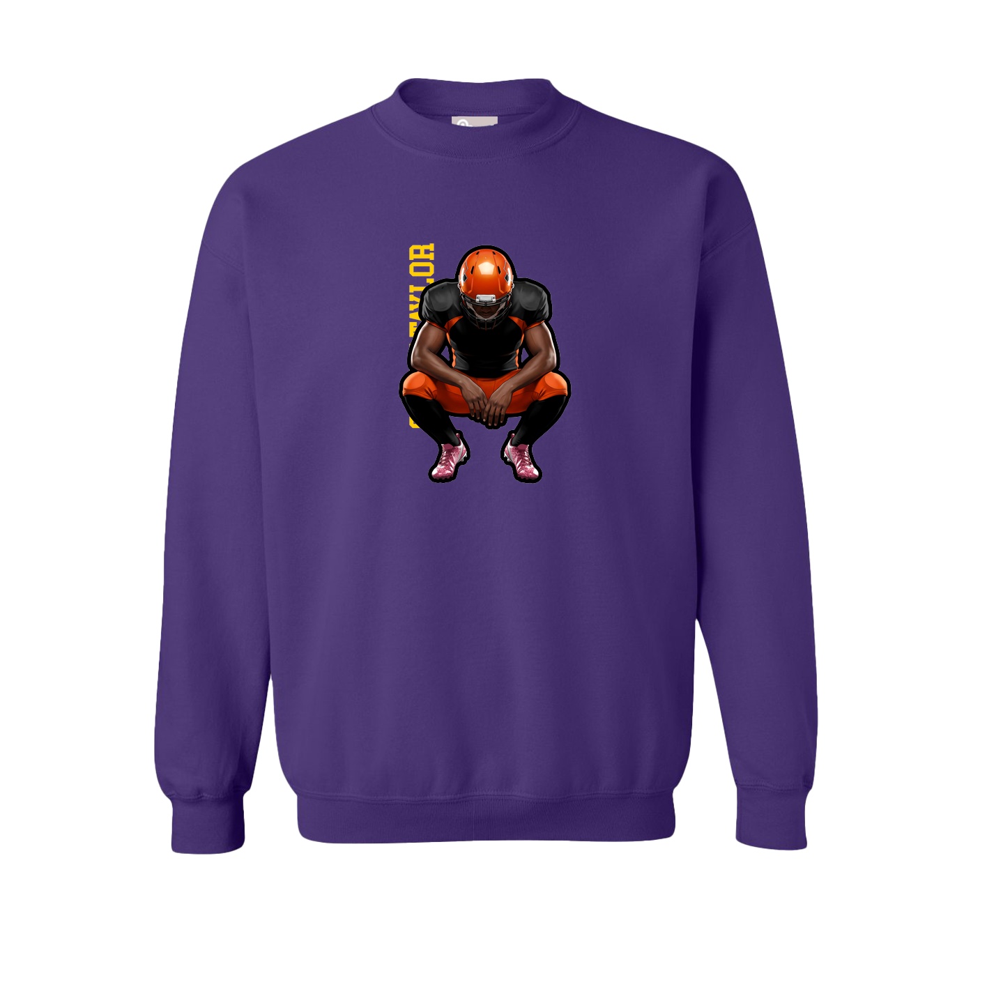 Fleece Crew — Name Vertical in Purple