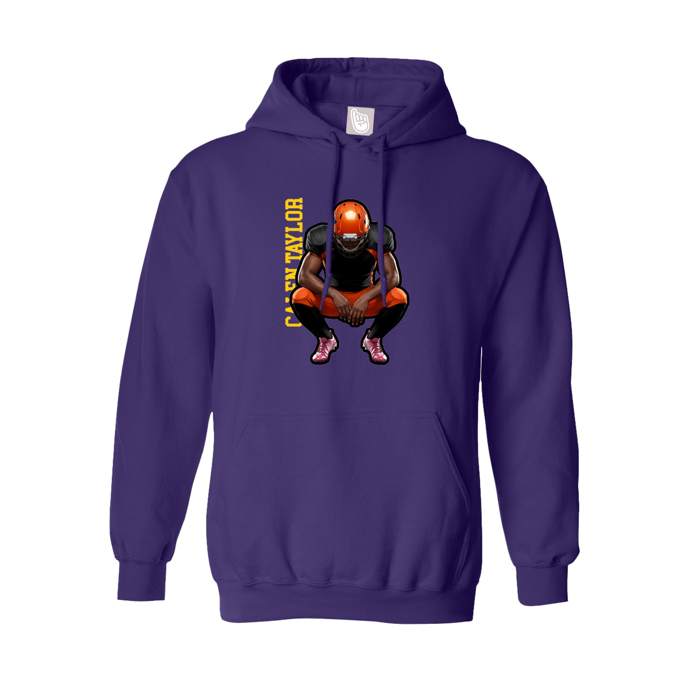 Youth Hoodie — Name Vertical in Purple