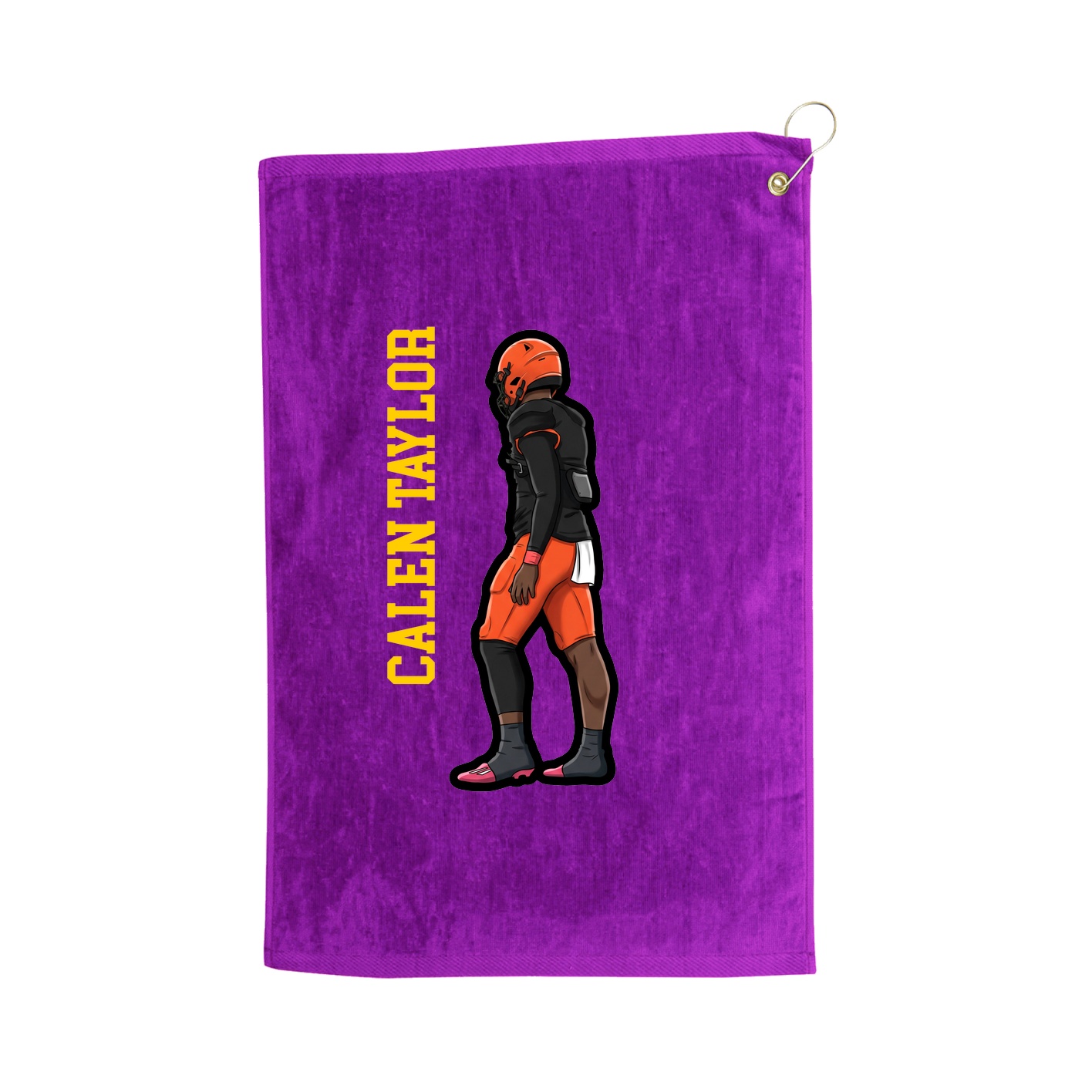 Golf Towel — Name Vertical in Purple