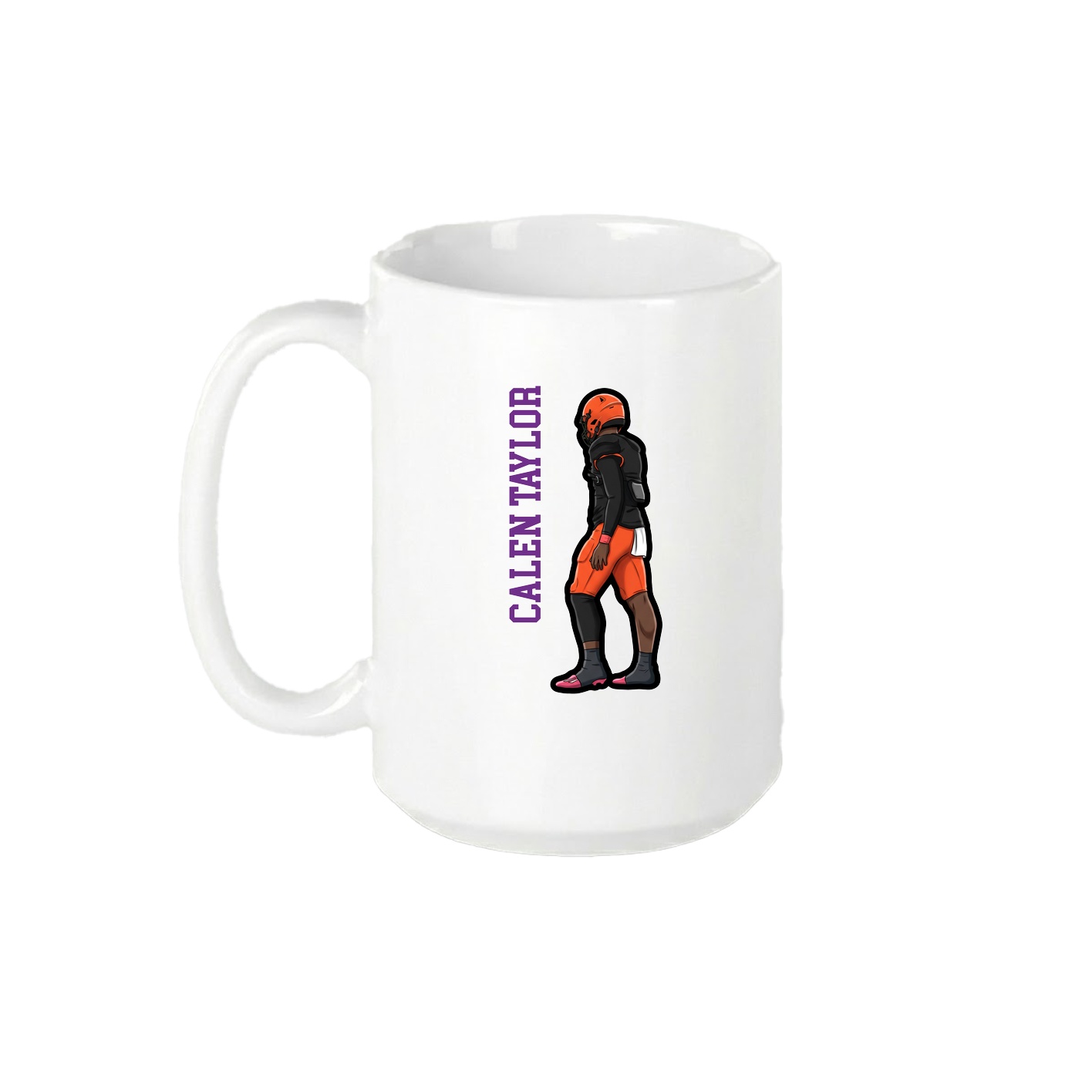 15oz Coffee Mug — Name Vertical in White