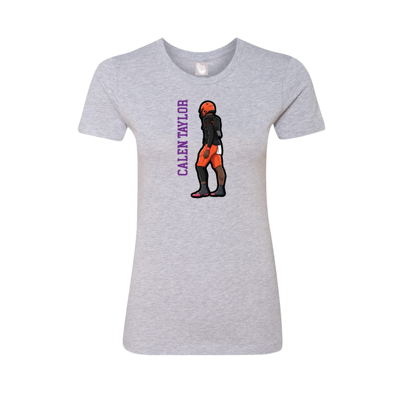 Womens Tee — Name Vertical in Grey