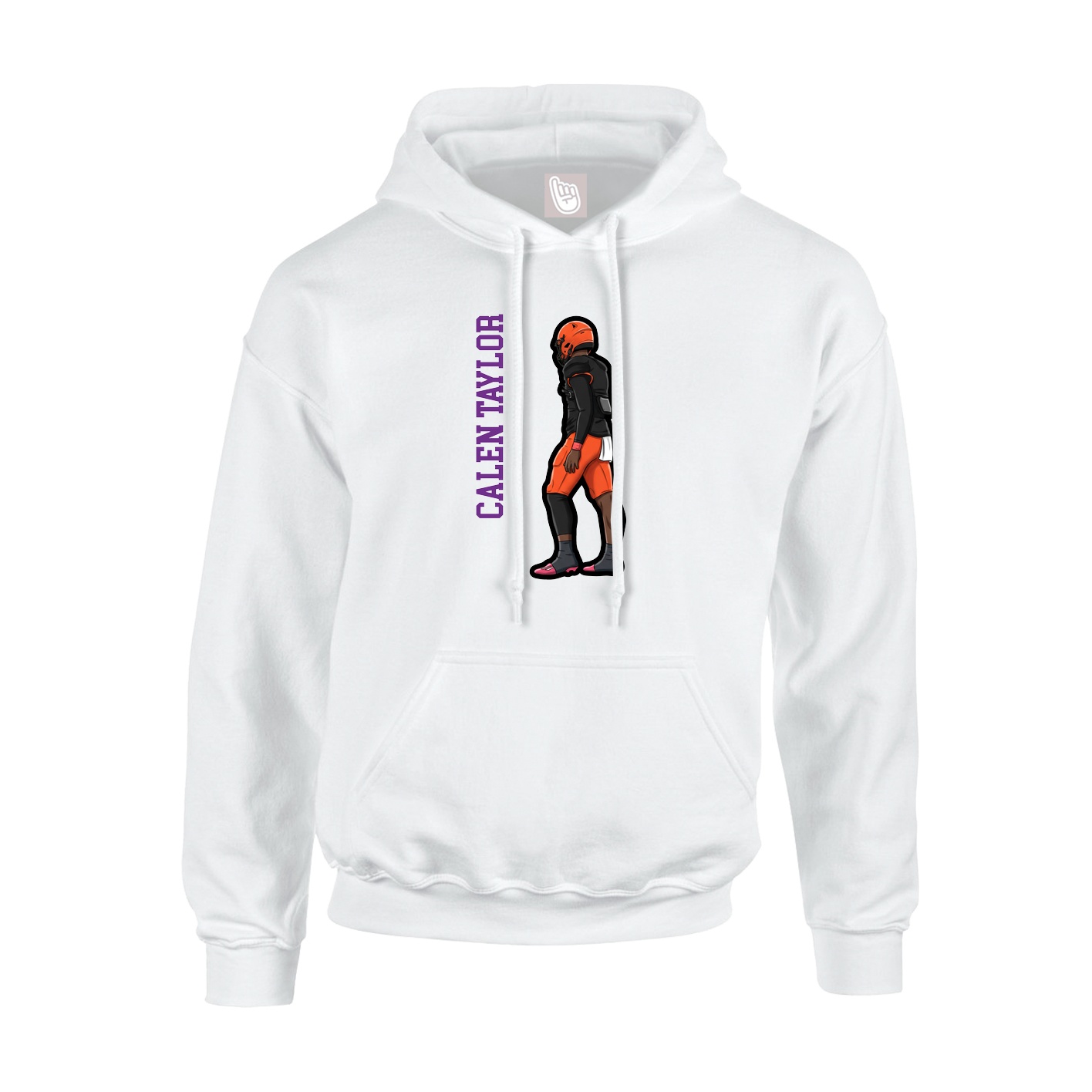 Youth Hoodie — Name Vertical in White