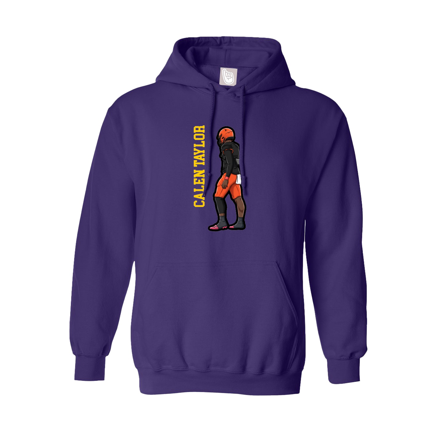 Youth Hoodie — Name Vertical in Purple