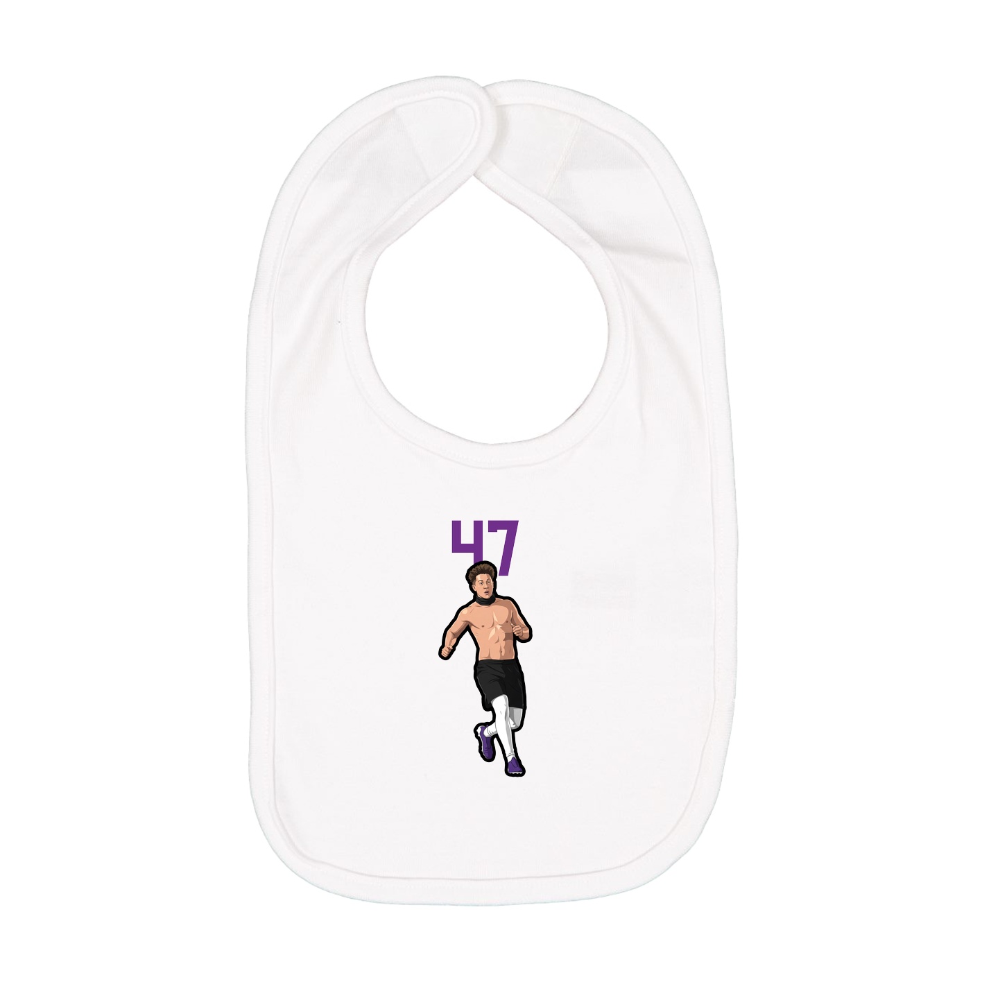 Infant Bib — Number Top in White