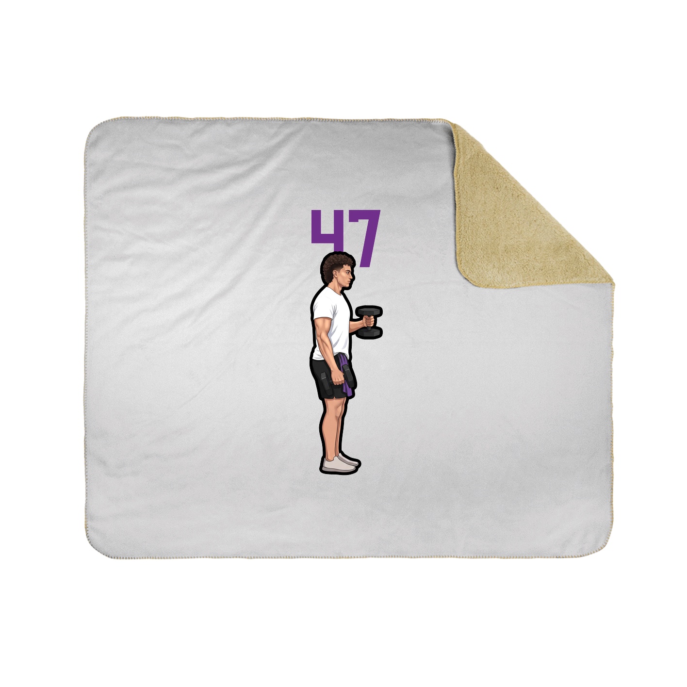 Throw Blanket — Number Top in White