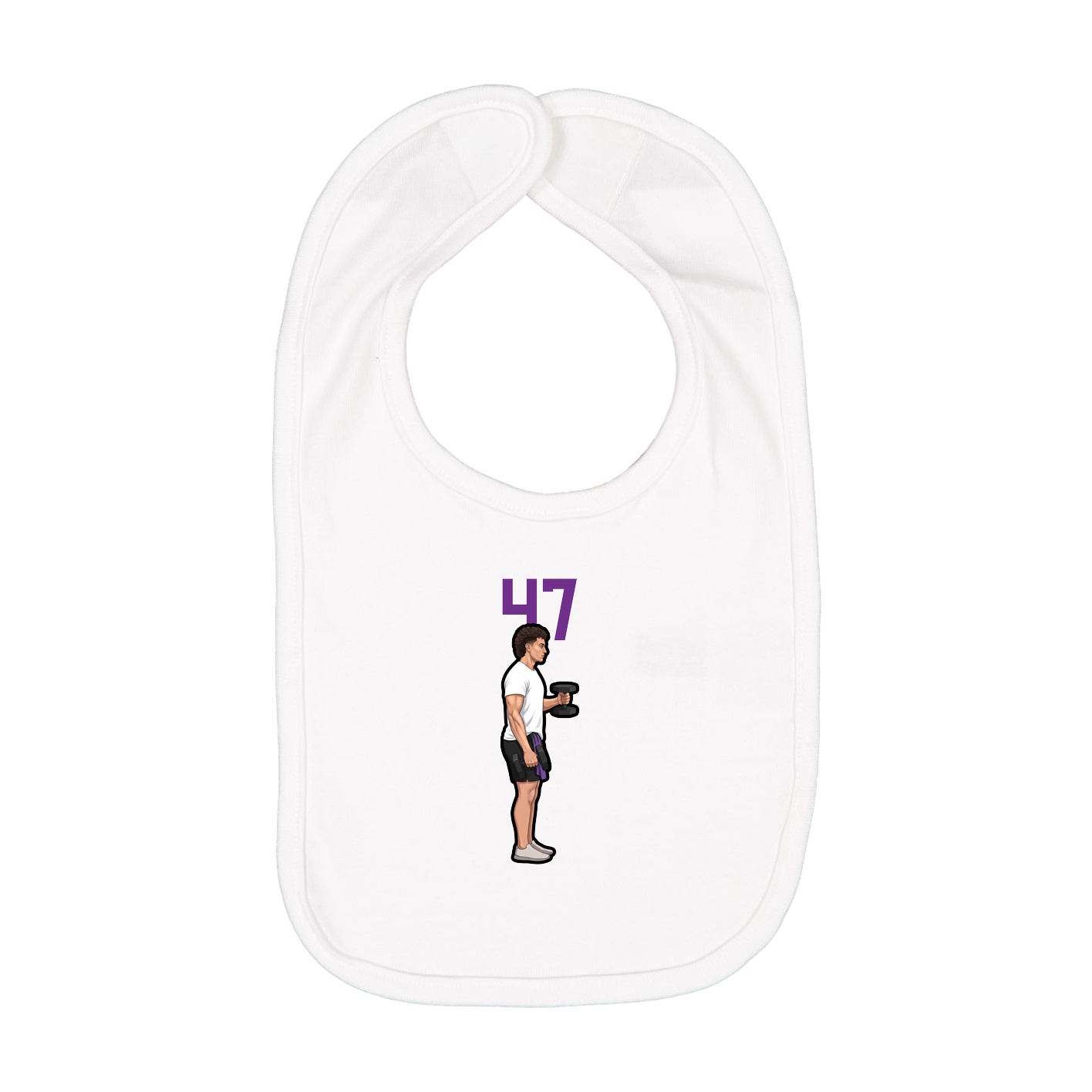 Infant Bib — Number Top in White
