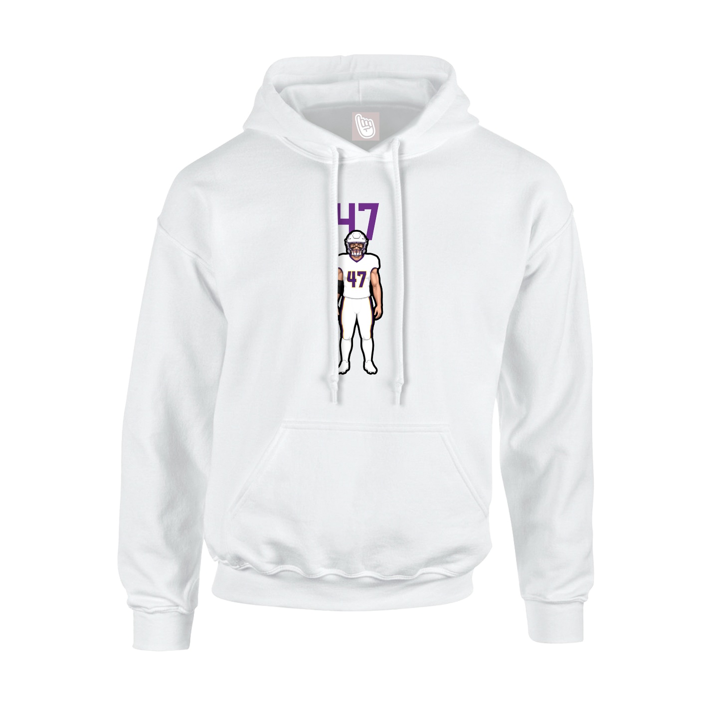 Hoodie — Number Top in White
