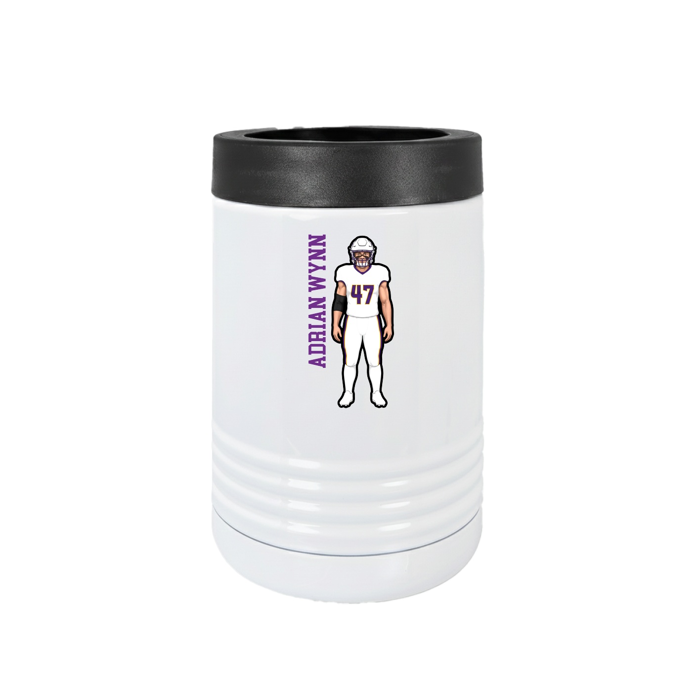 Beverage Holder — Name Vertical in White