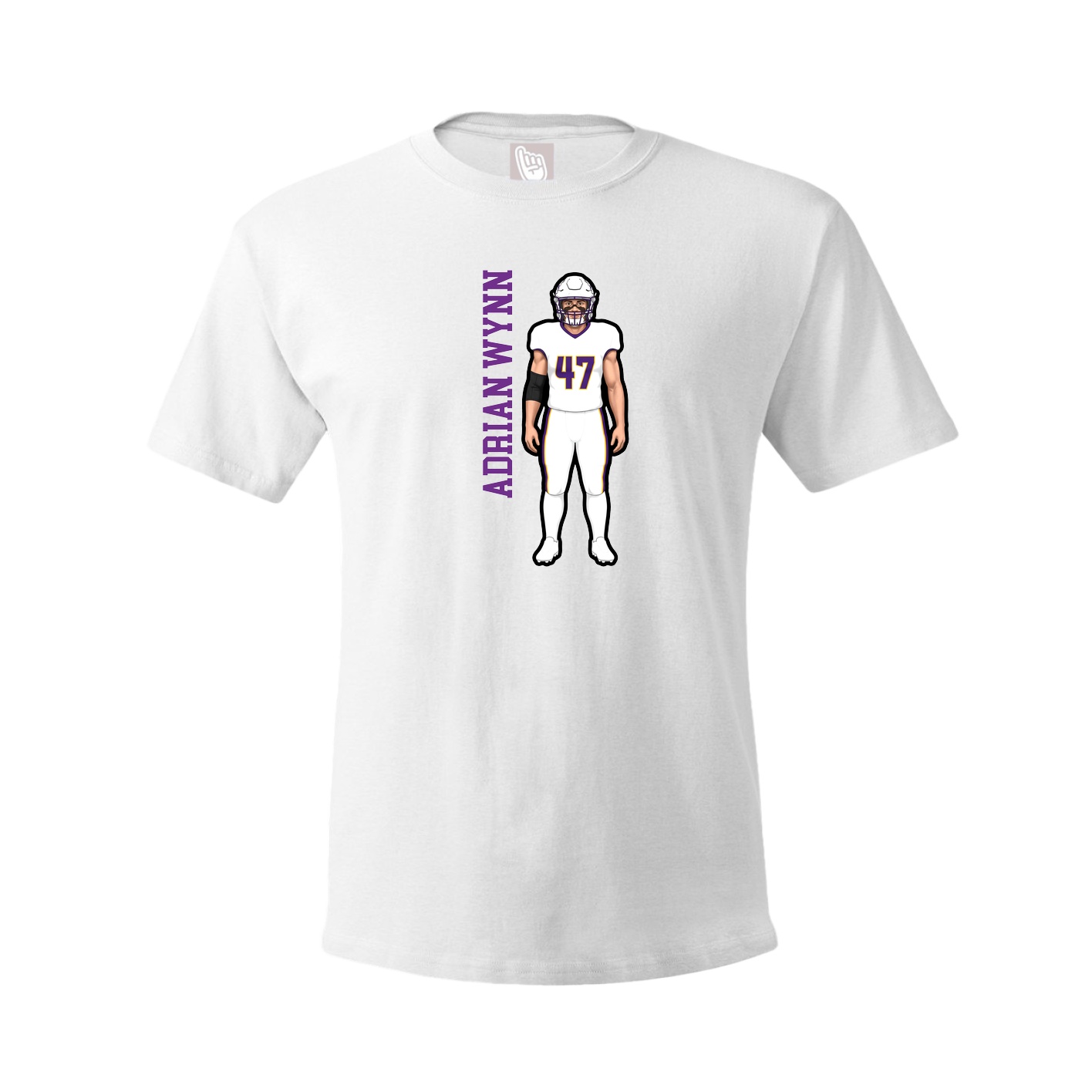 Tee — Name Vertical in White