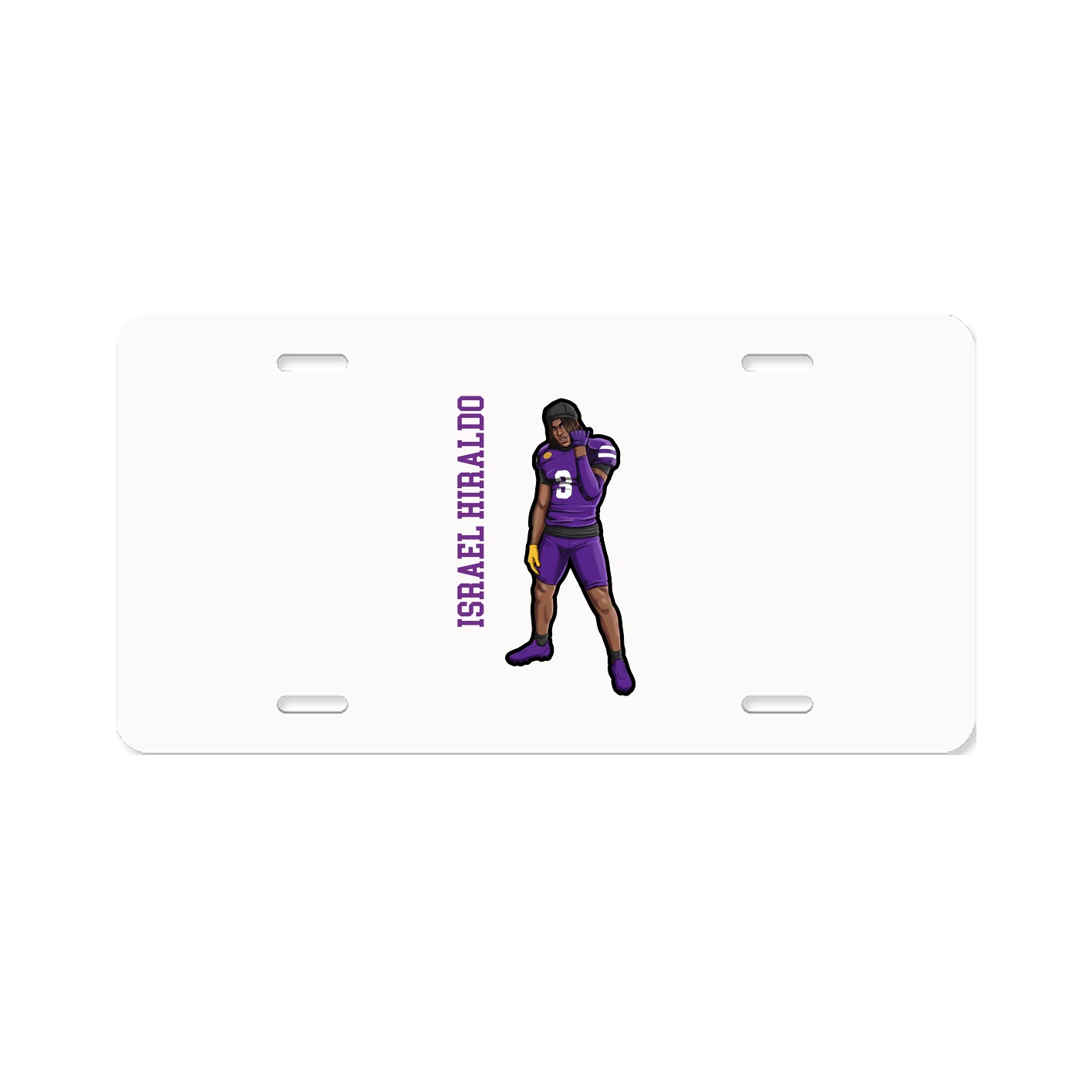 License Plate — Name Vertical in Classic