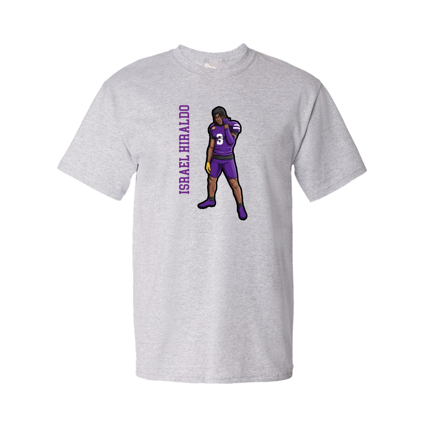 Tee — Name Vertical in Grey