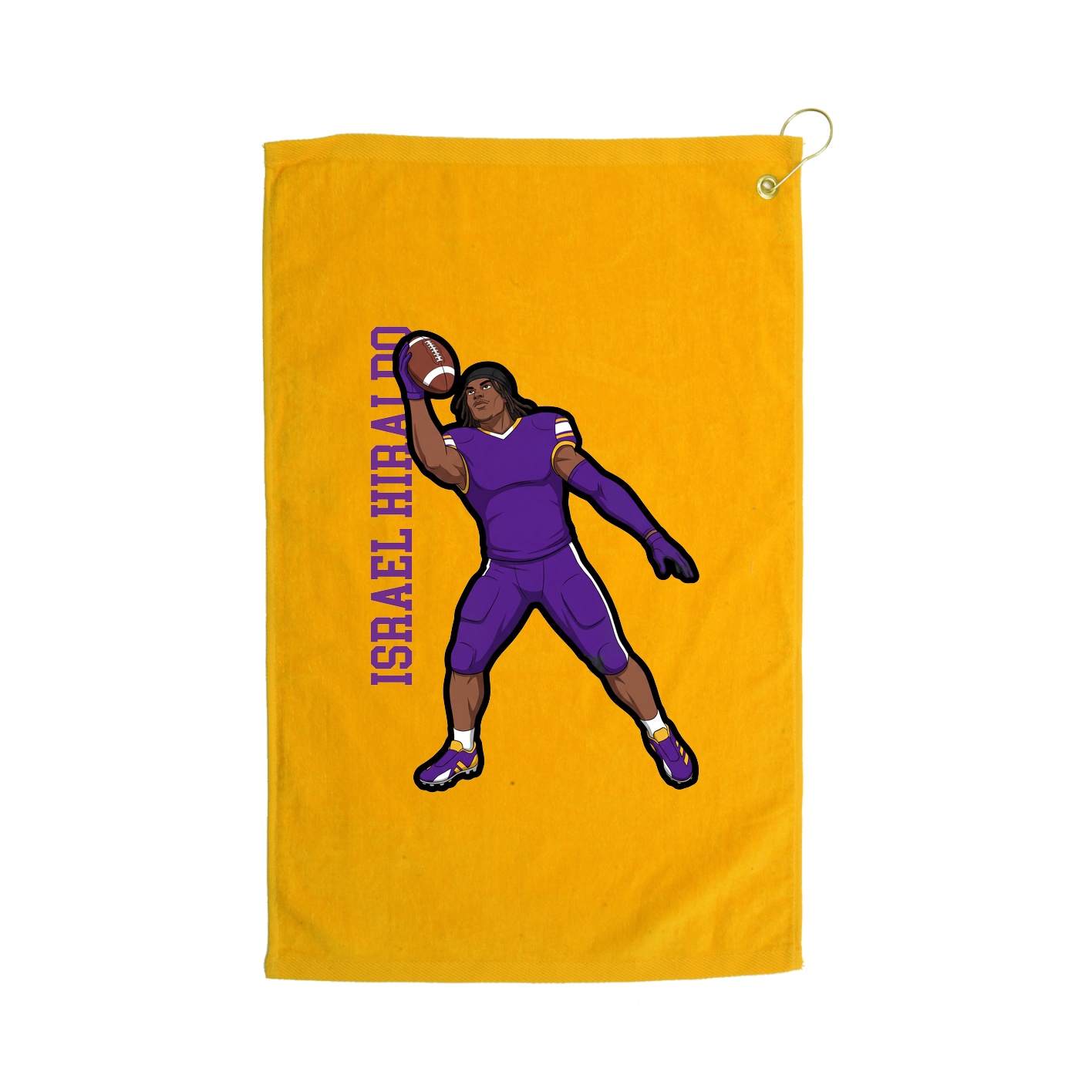 Golf Towel — Name Vertical in Gold