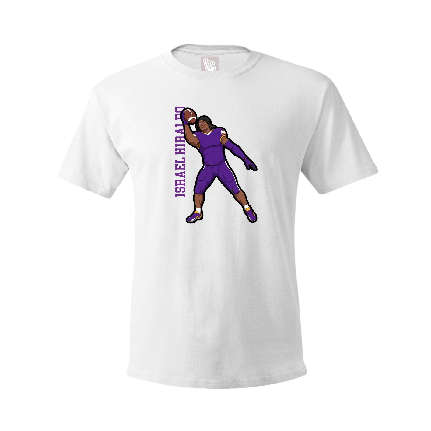 Tee — Name Vertical in White