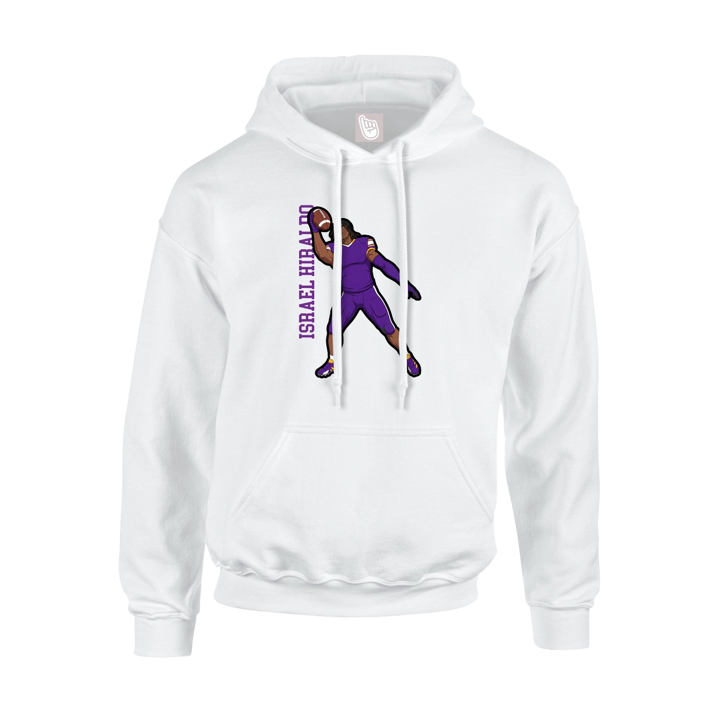 Hoodie — Name Vertical in White