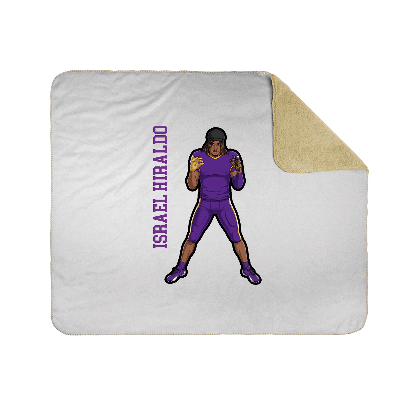 Throw Blanket — Name Vertical in White