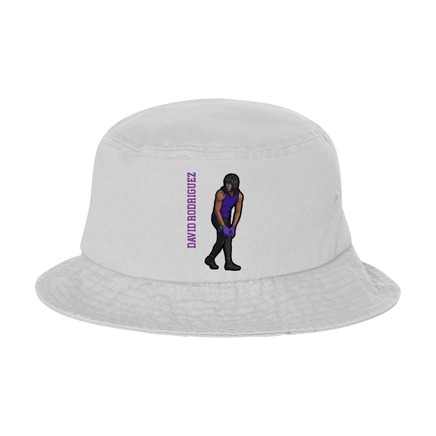 Bucket Cap — Name Vertical in White