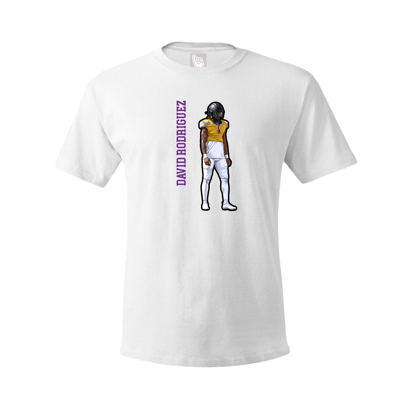 Tee — Name Vertical in White
