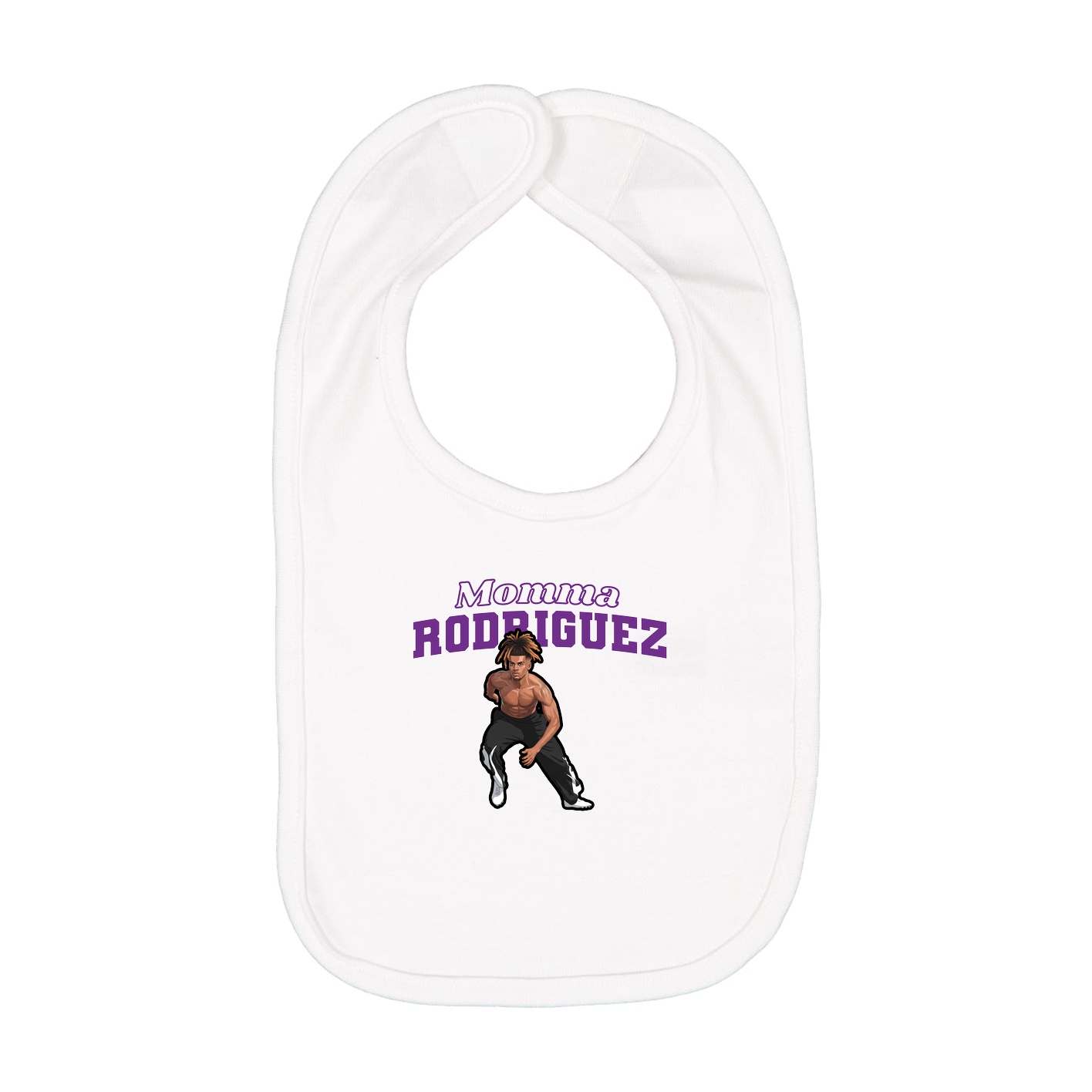 Infant Bib — Mothers Day Block in White
