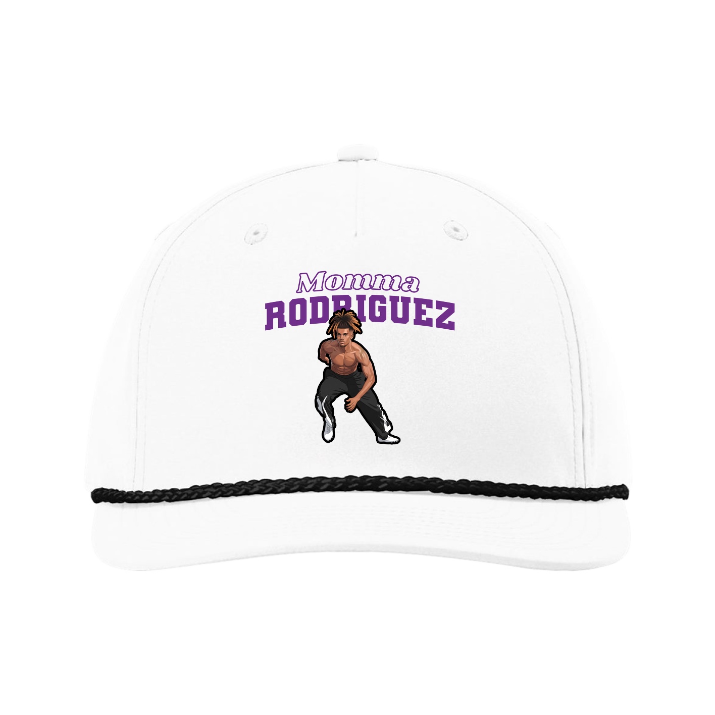 Five-Panel Classic Rope Cap — Mothers Day Block in White