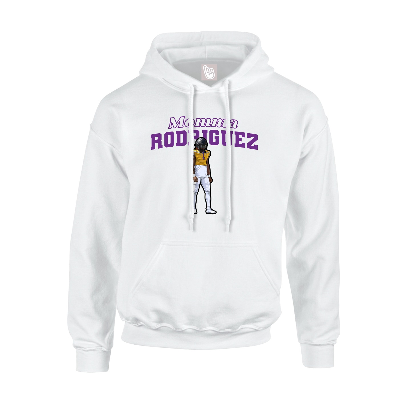 Hoodie — Mothers Day Block in White