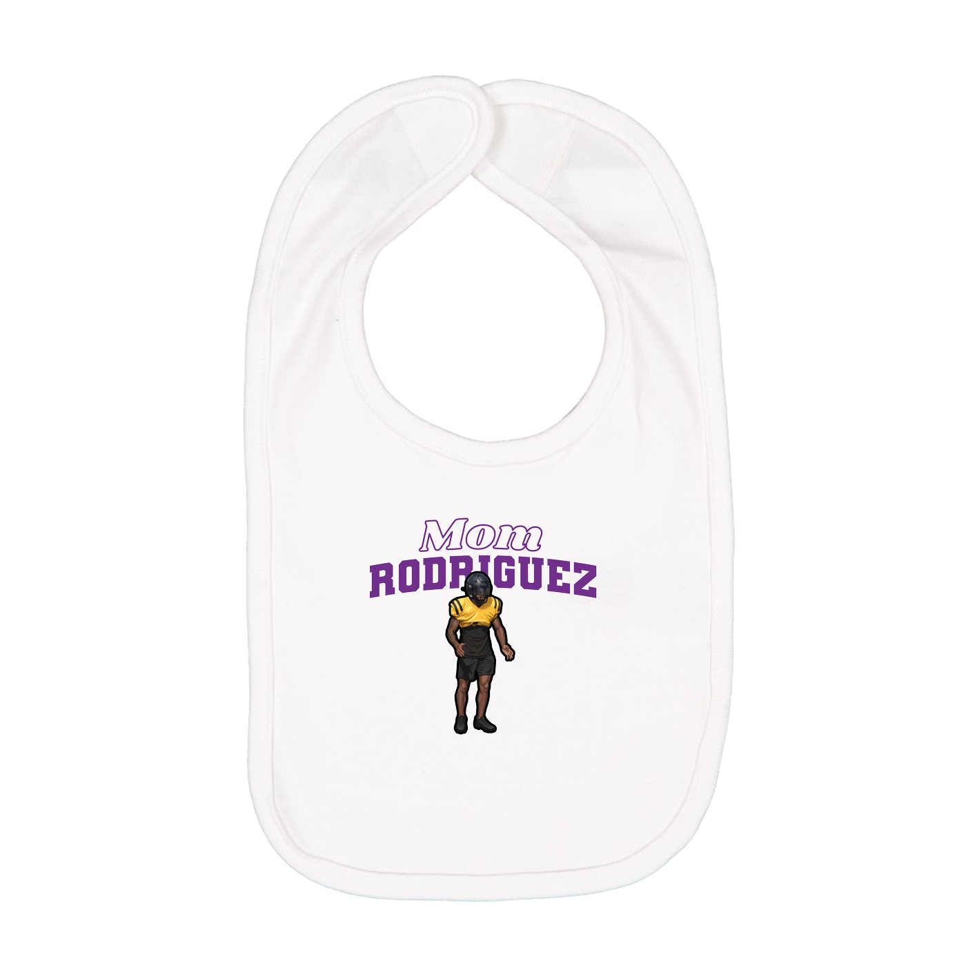 Infant Bib — Mothers Day Block in White
