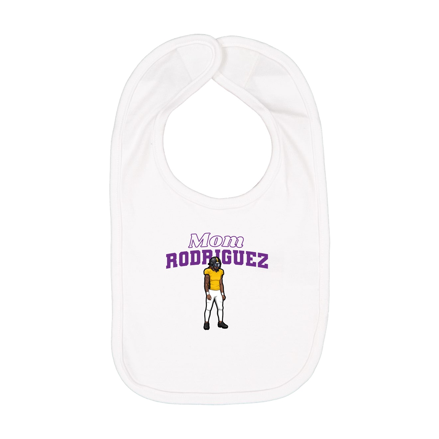Infant Bib — Mothers Day Block in White