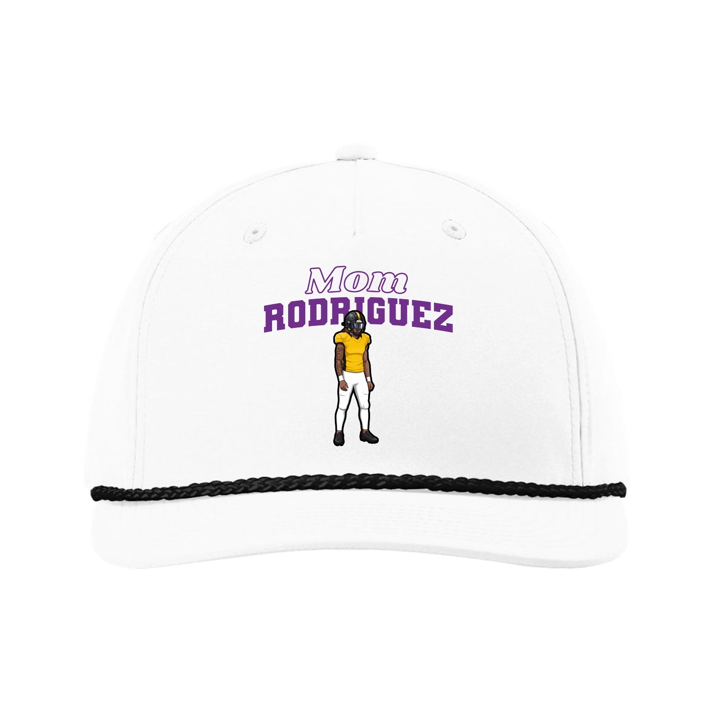 Five-Panel Classic Rope Cap — Mothers Day Block in White