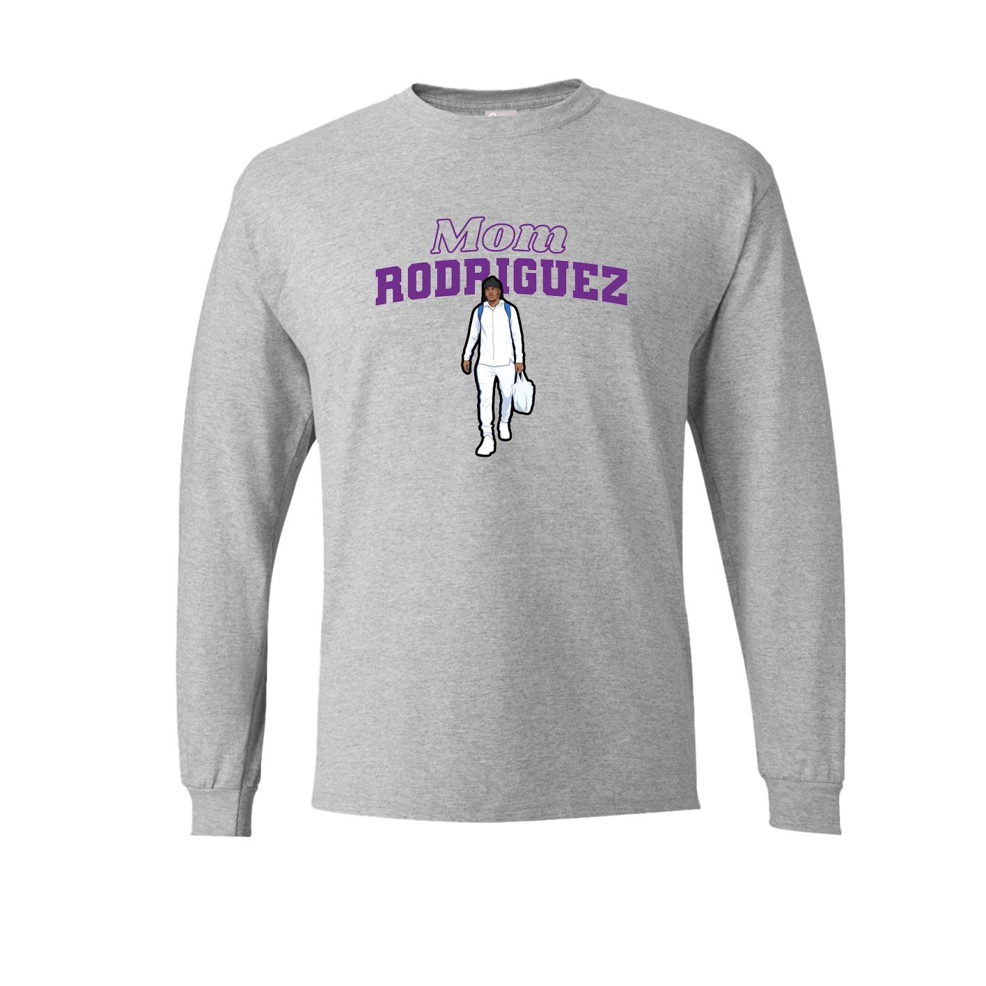 Long Sleeve Tee — Mothers Day Block in Grey