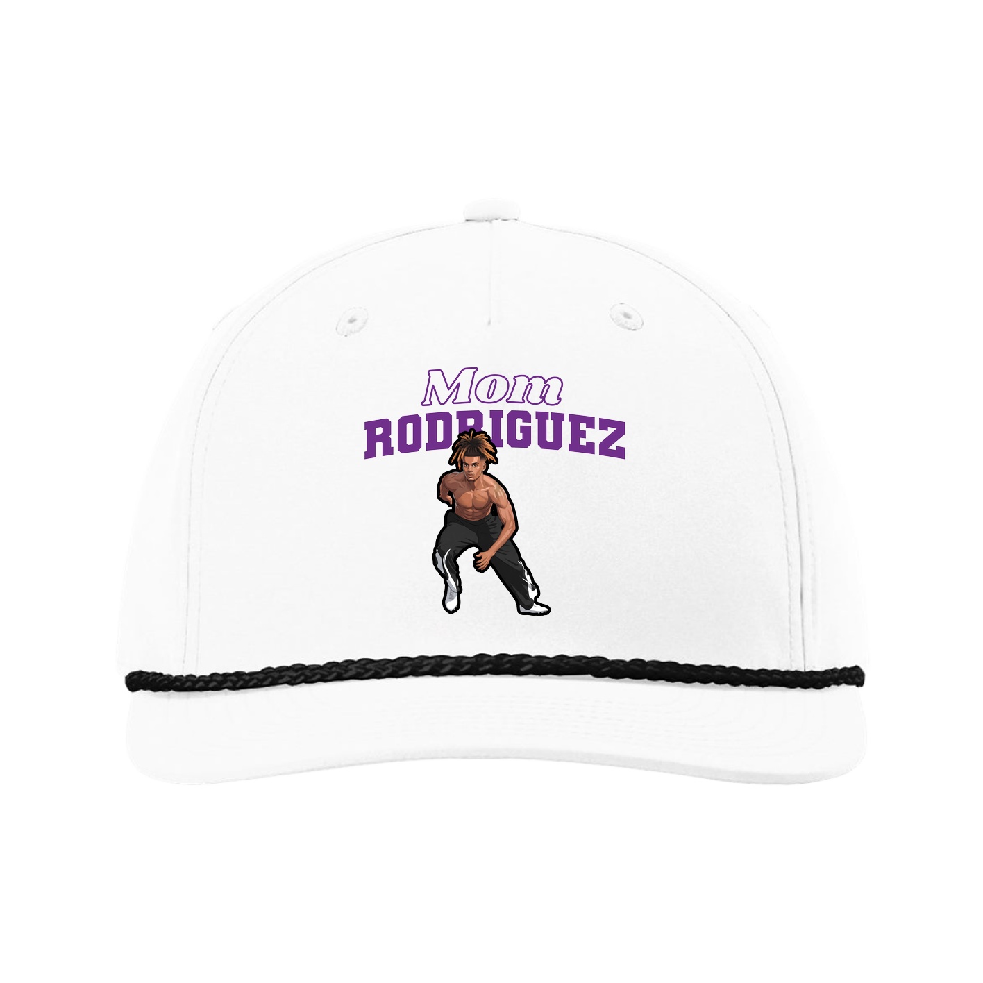 Five-Panel Classic Rope Cap — Mothers Day Block in White