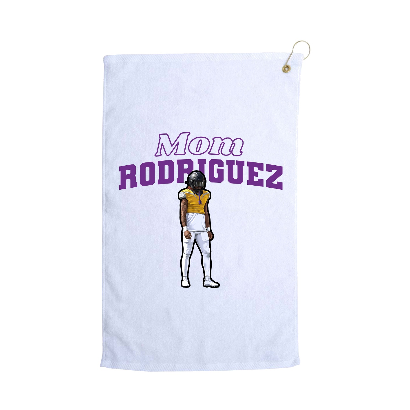 Golf Towel — Mothers Day Block in White