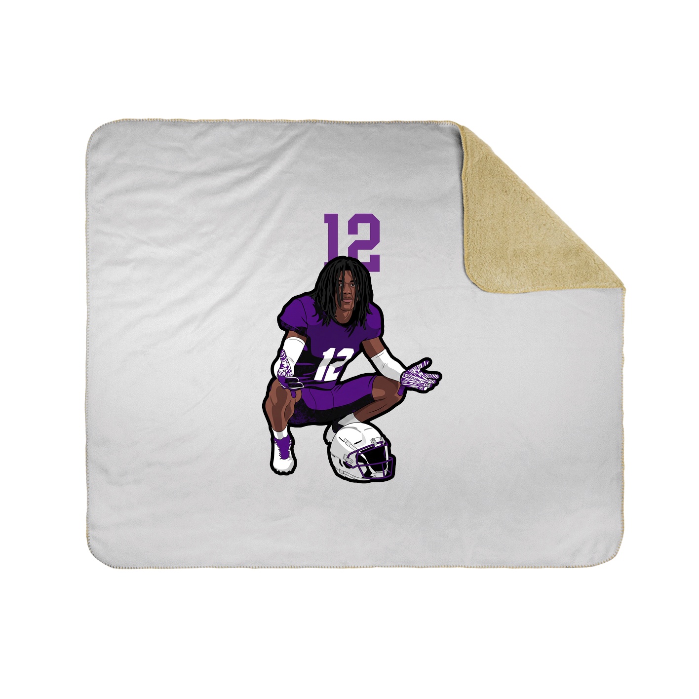 Throw Blanket — Number Top in White