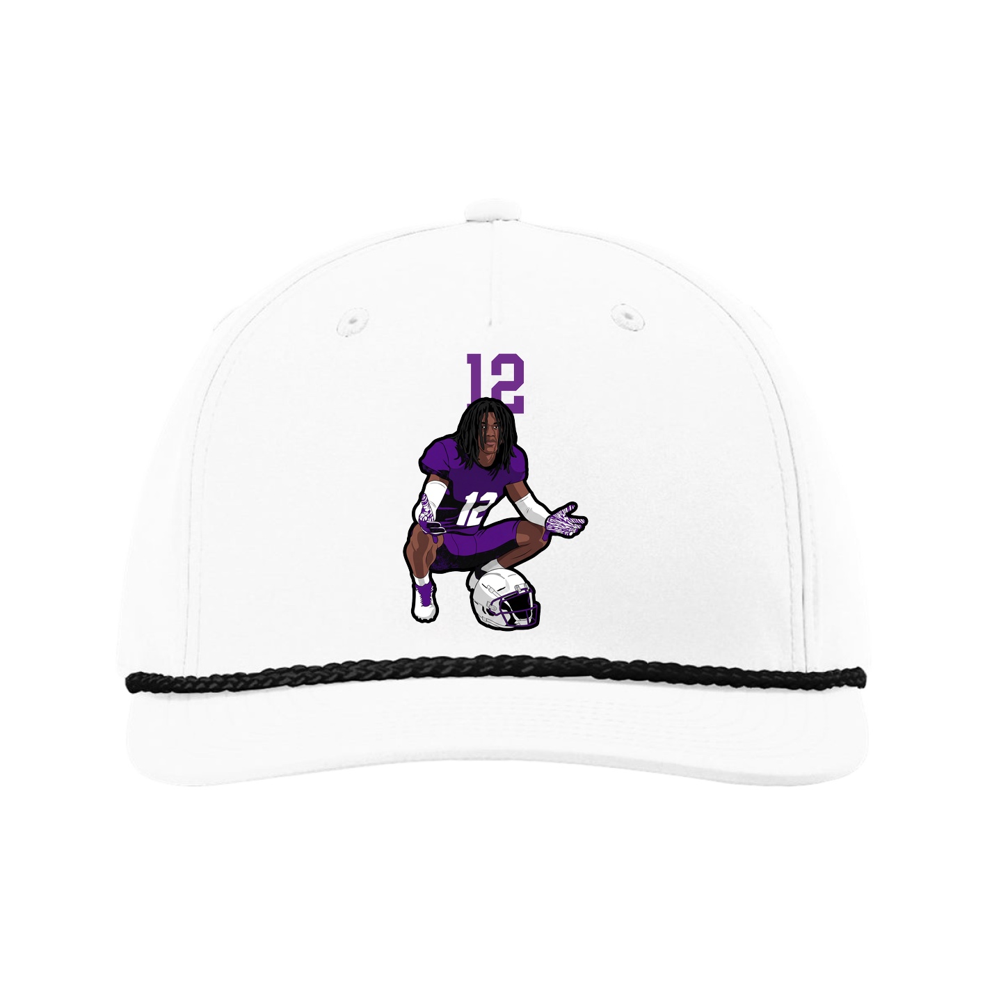 Five-Panel Classic Rope Cap — Number Top in White