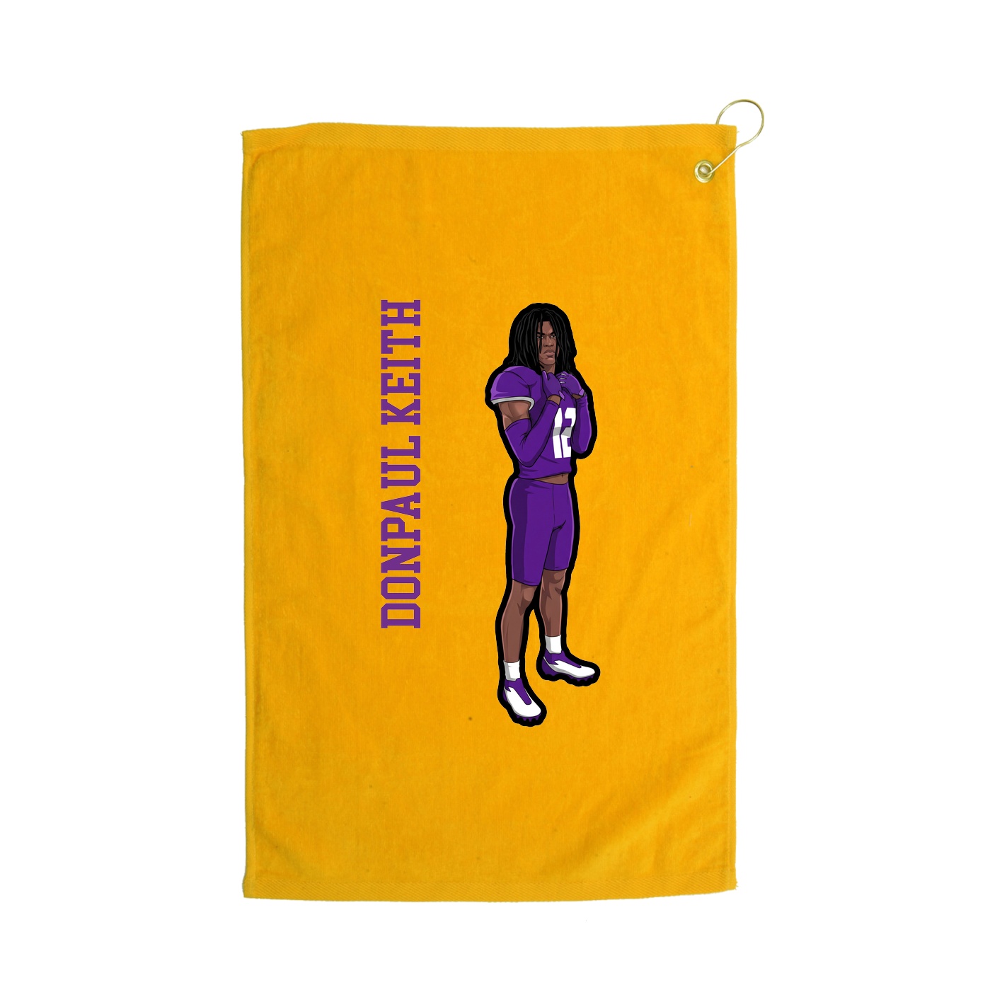 Golf Towel — Name Vertical in Gold