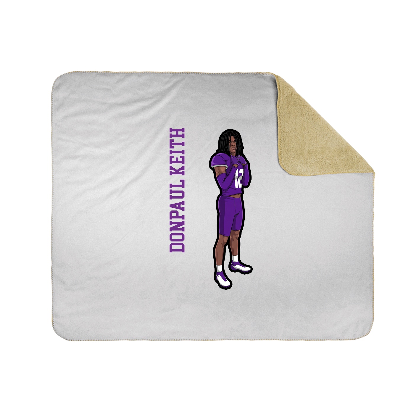 Throw Blanket — Name Vertical in White