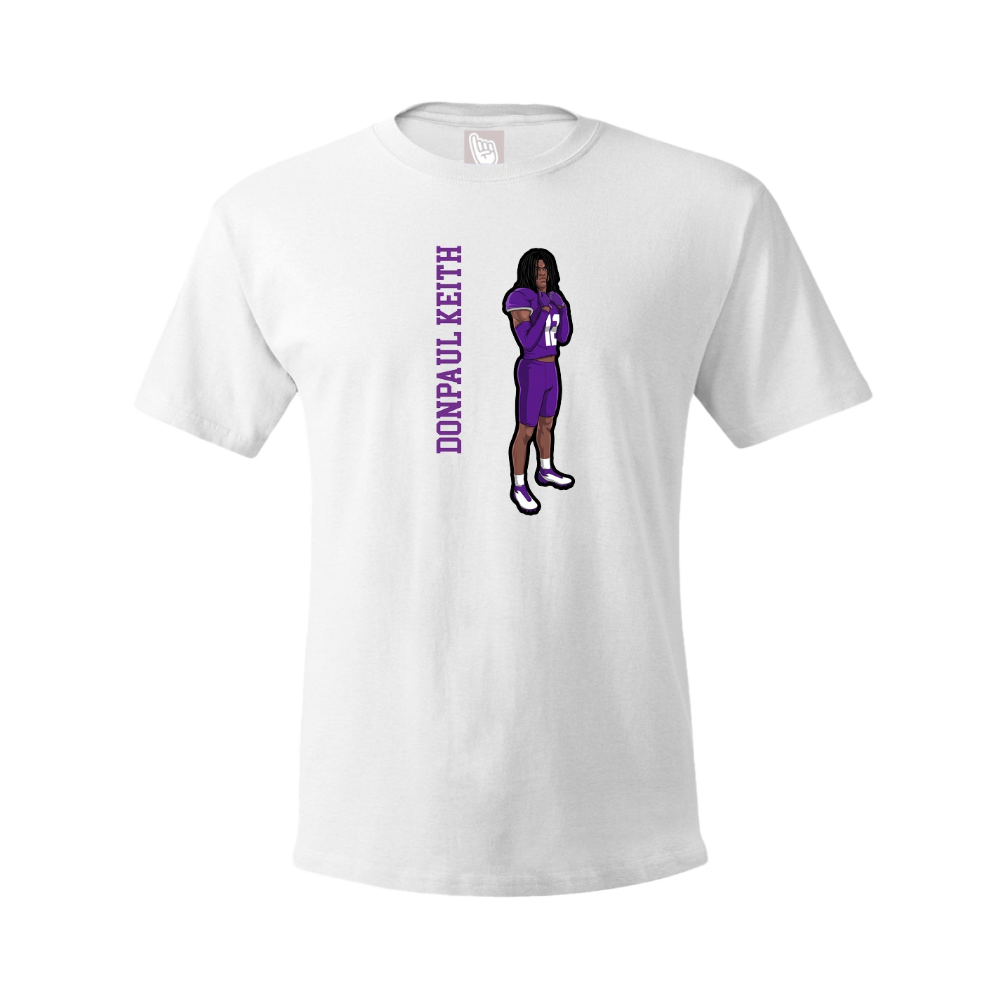 Youth Tee — Name Vertical in White