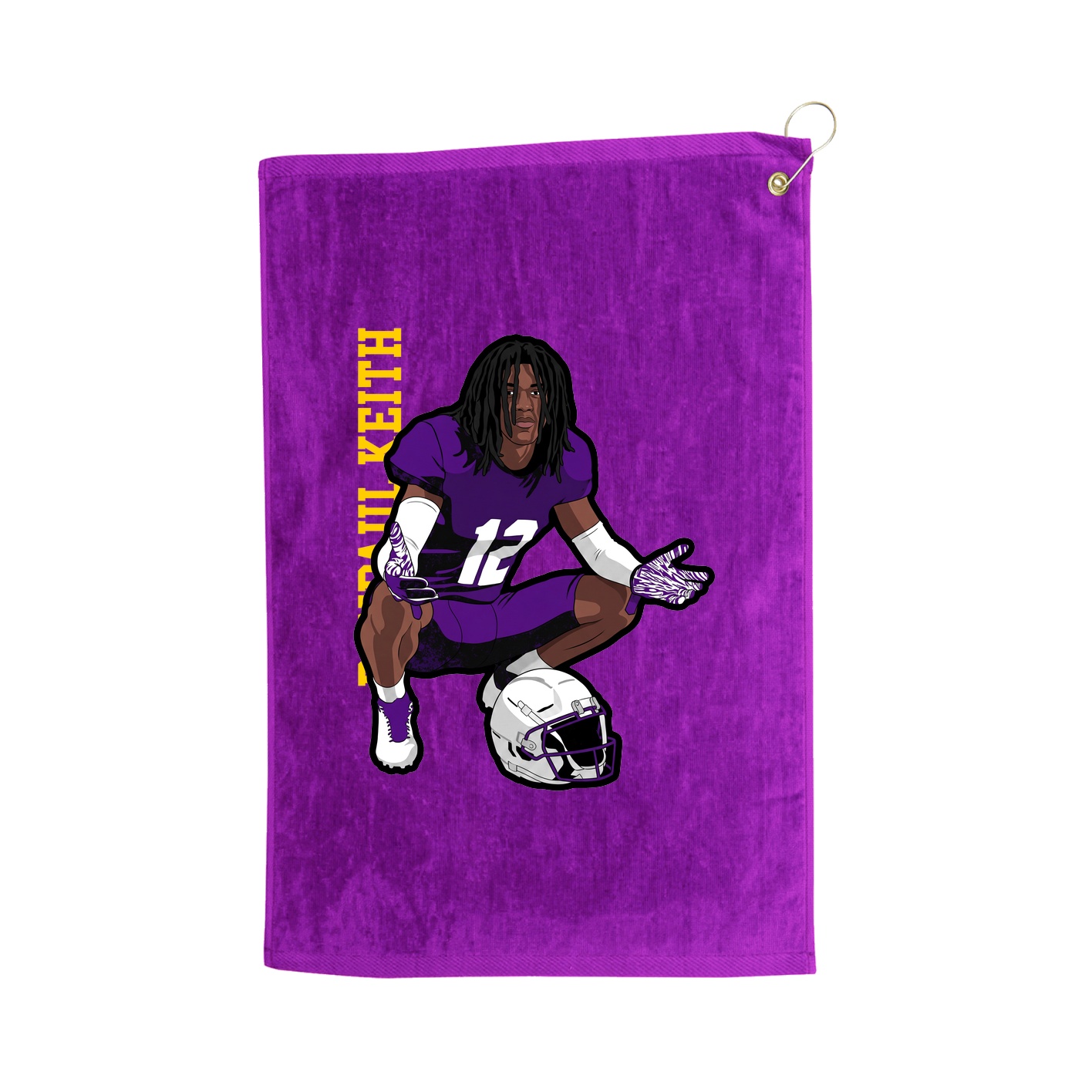 Golf Towel — Name Vertical in Purple