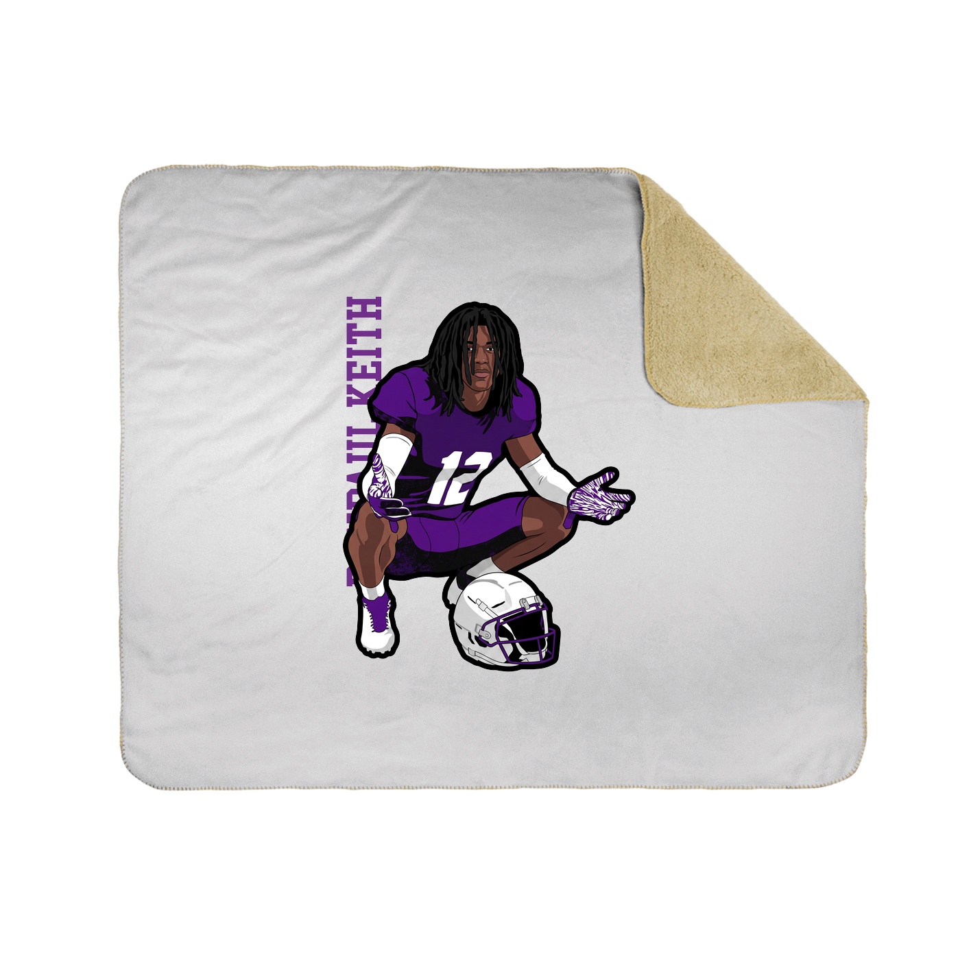 Throw Blanket — Name Vertical in White