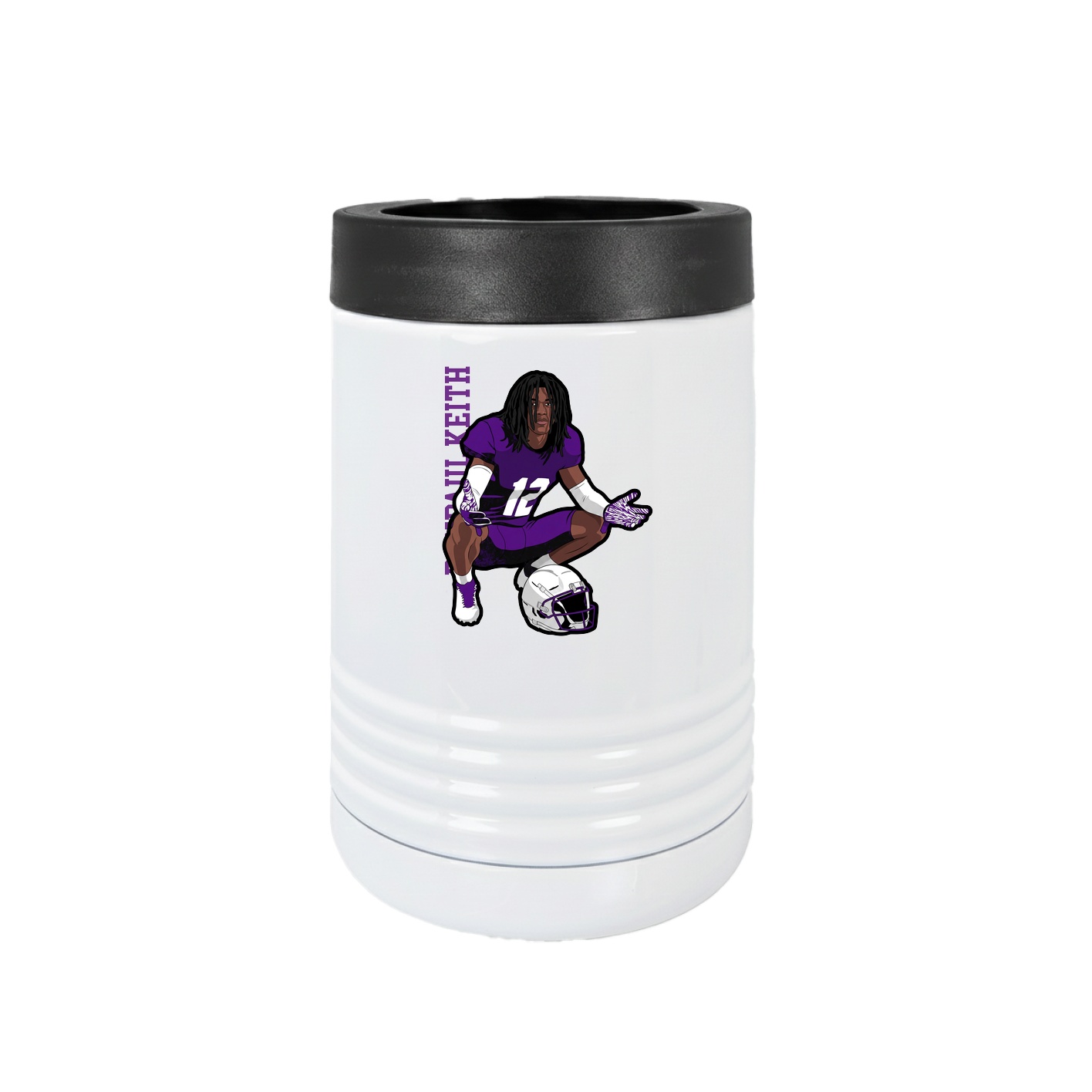 Beverage Holder — Name Vertical in White